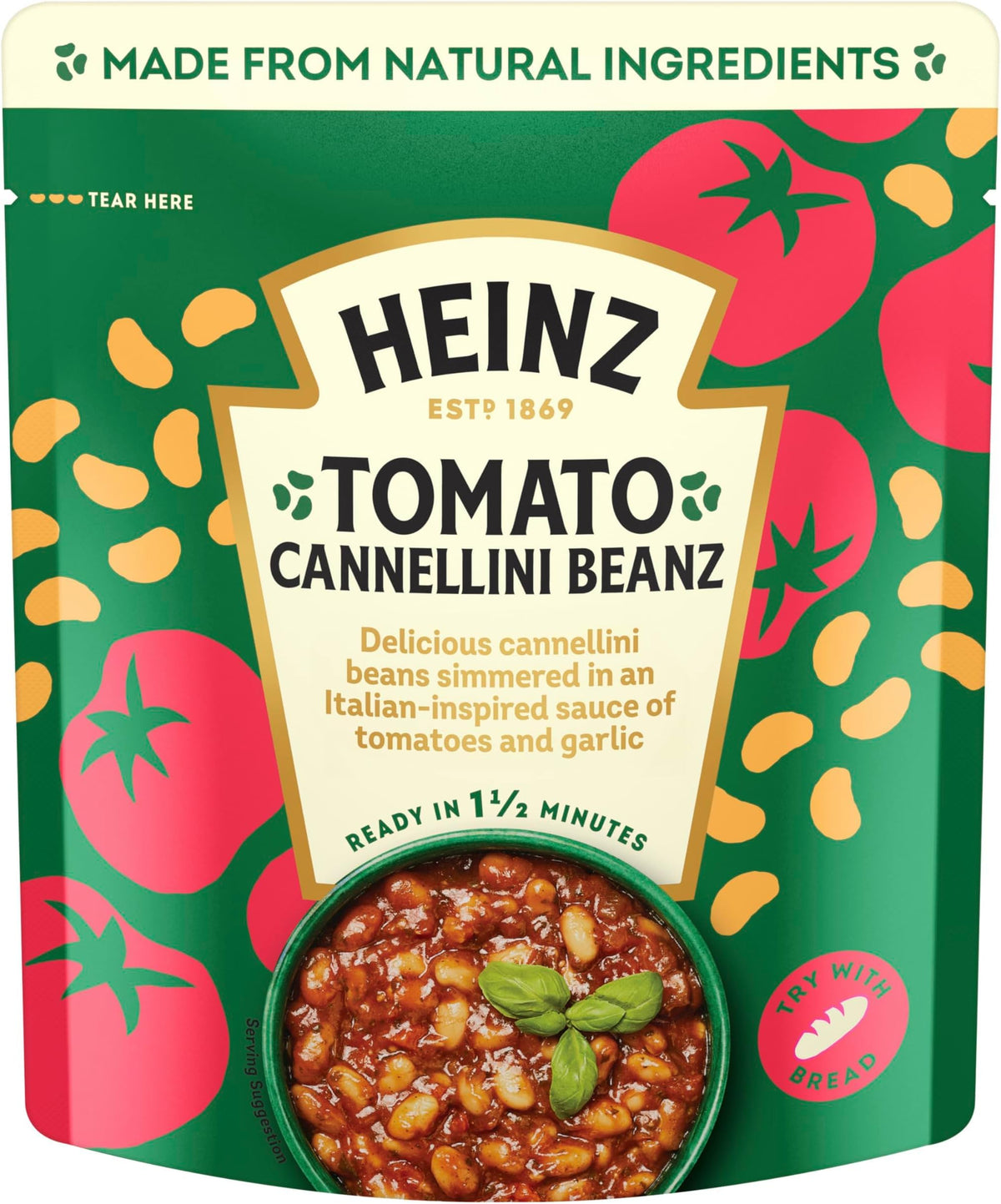 HEINZ Tomato Cannellini Beans with Onion and Garlic - Pack of 6