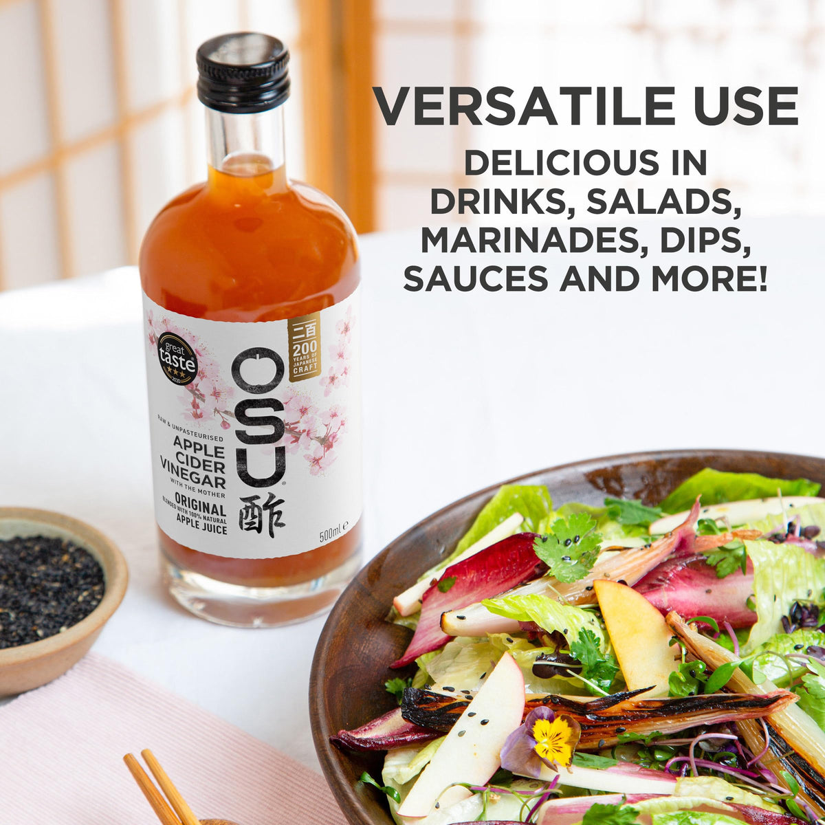 OSU Apple Cider Vinegar with The Mother and Apple Juice - Raw, Unpasteurised, Vegan Certified - 500 ml 6