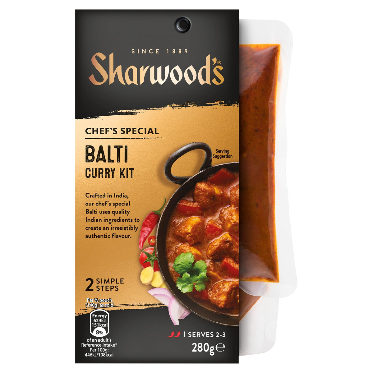 Sharwood's Chef's Special Balti Curry Kit - Authentic Indian Flavours | 5 x 280g Packs