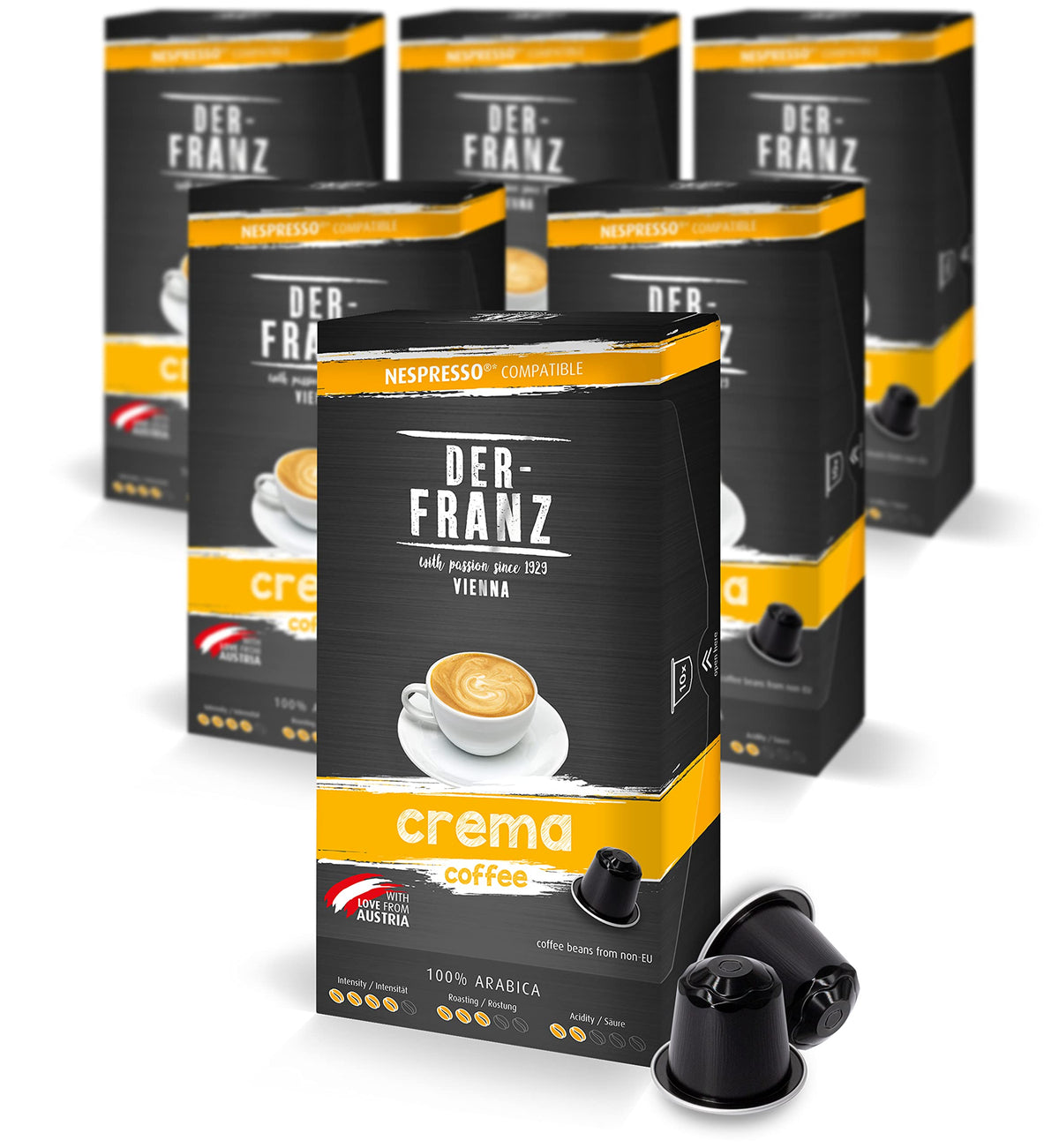 Der-Franz Crema Coffee Capsules - Nespresso Compatible | 60 Count (6x10) 1