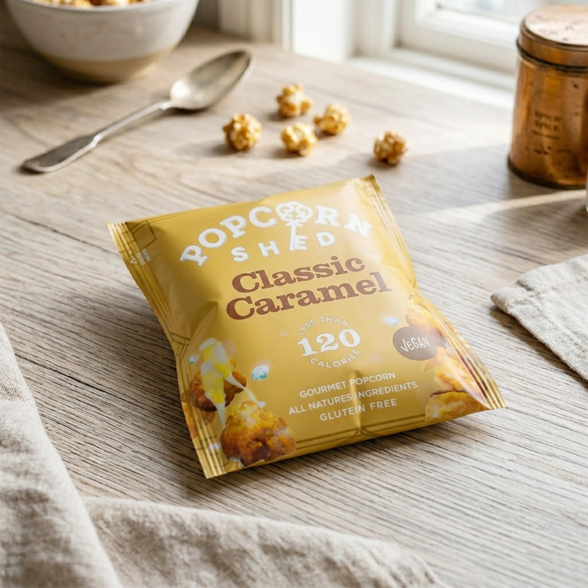 Popcorn Shed Classic Caramel Gourmet Popcorn - Vegan & Gluten-Free | 24g