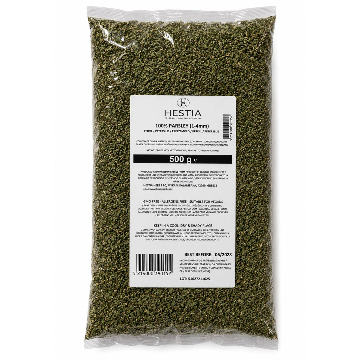 Hestia Herbs Dried Parsley - 500g Bag | Gluten-Free, Vegan, Allergen-Free