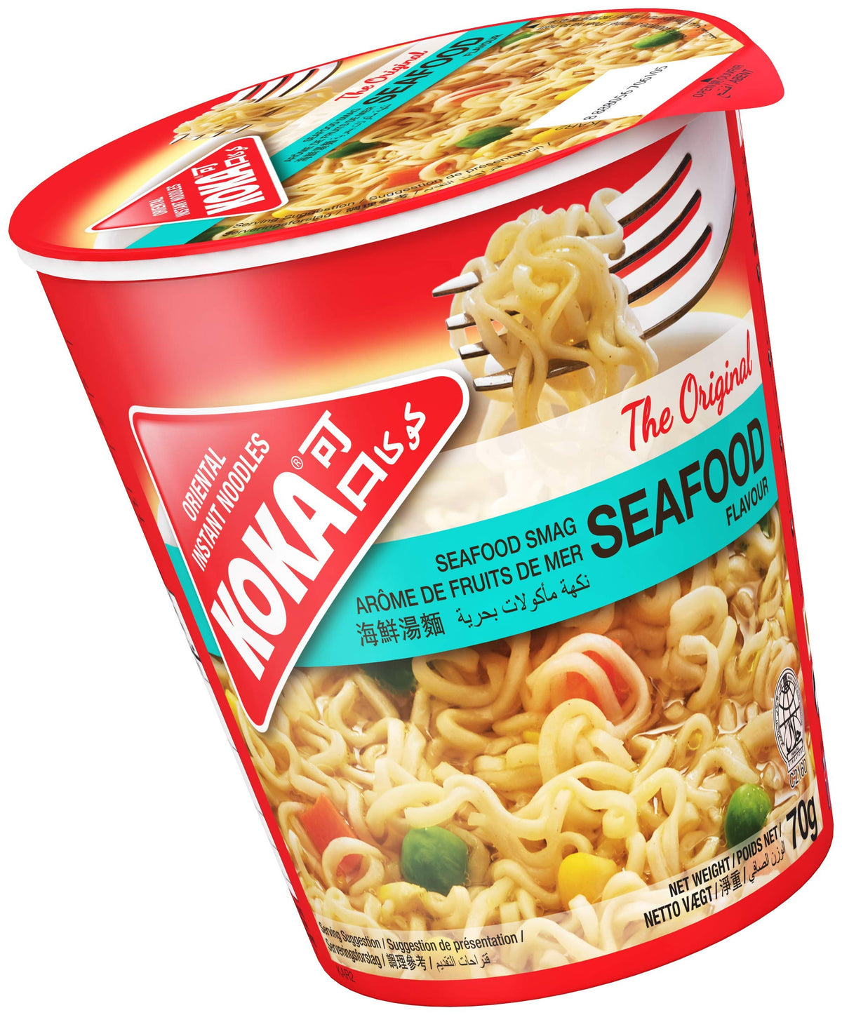 KOKA Original Seafood Flavour Oriental Style Instant Noodles - 12 Cups x 70g