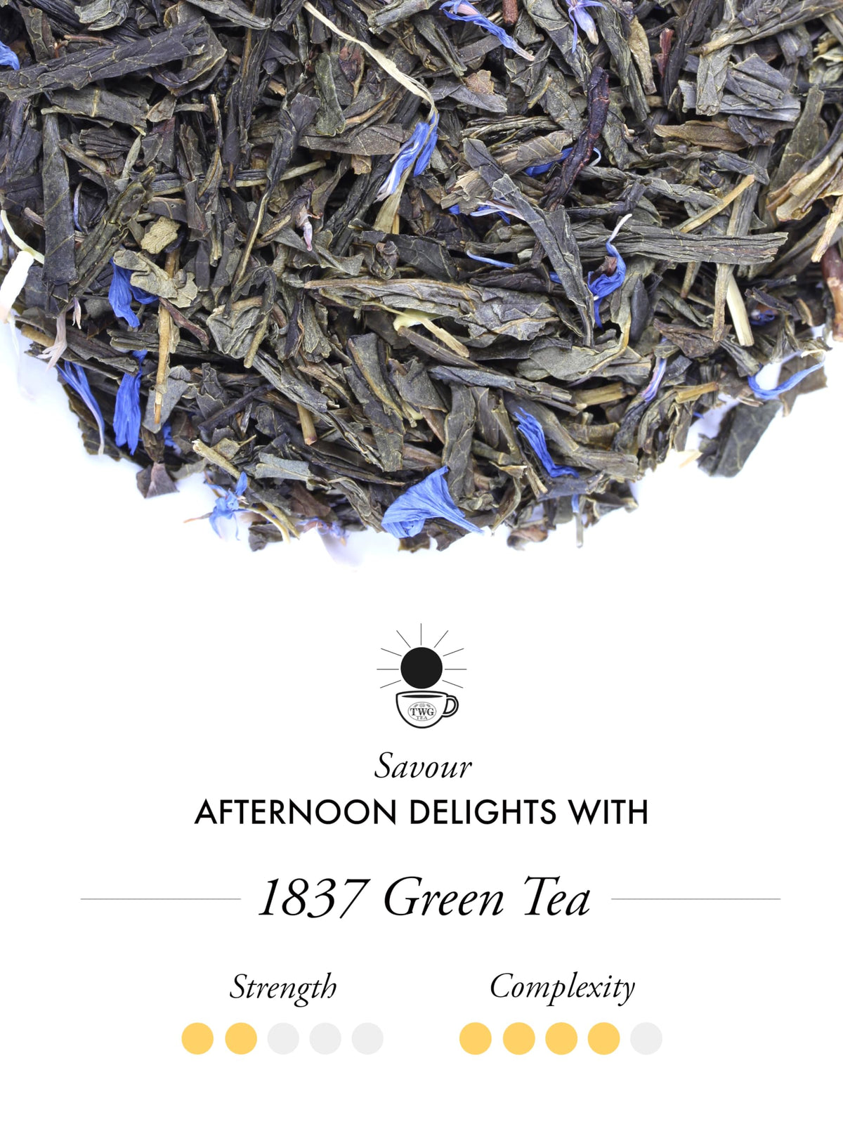 TWG Tea 1837 Green Tea - Strawberry & Caramel Flavored Green Tea, 40g Teabags