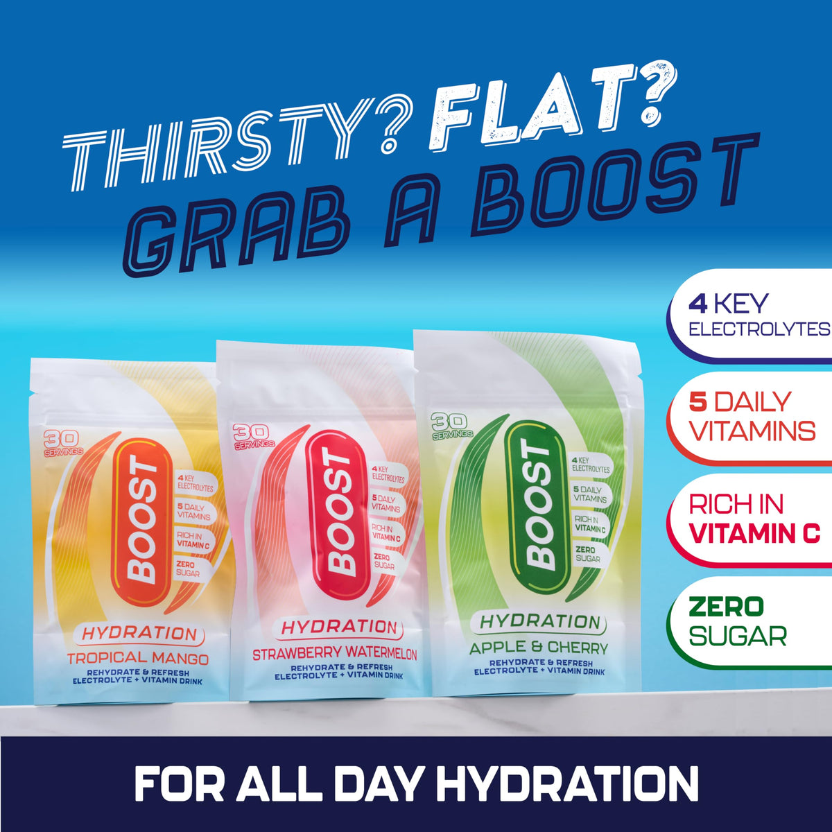 Boost Hydration Powder Strawberry Watermelon - Zero Sugar Electrolytes | 30 Servings 4