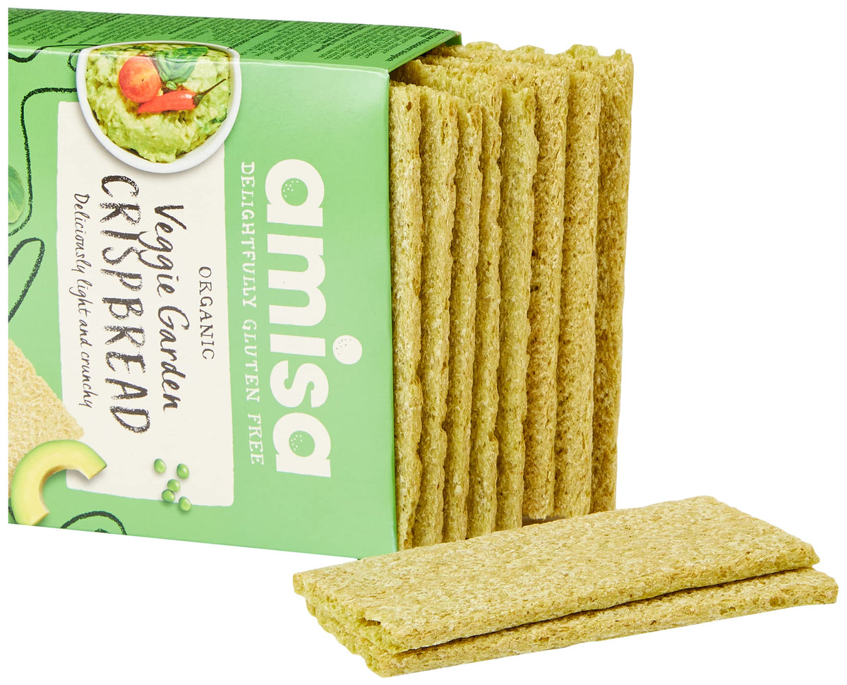 Amisa Organic Veggie Garden Crispbread - Gluten-Free, Vegan | 100g (Pack of 2) 3