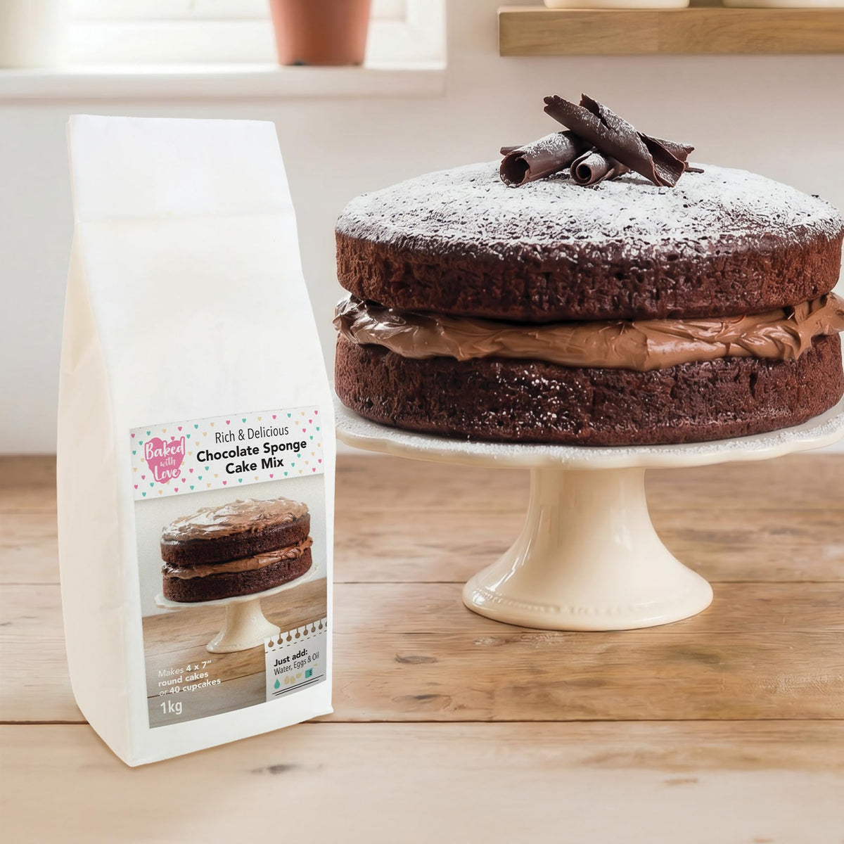 Baked With Love Chocolate Cake Mix - 1kg | Easy to Make | Rich Cocoa Flavour 7
