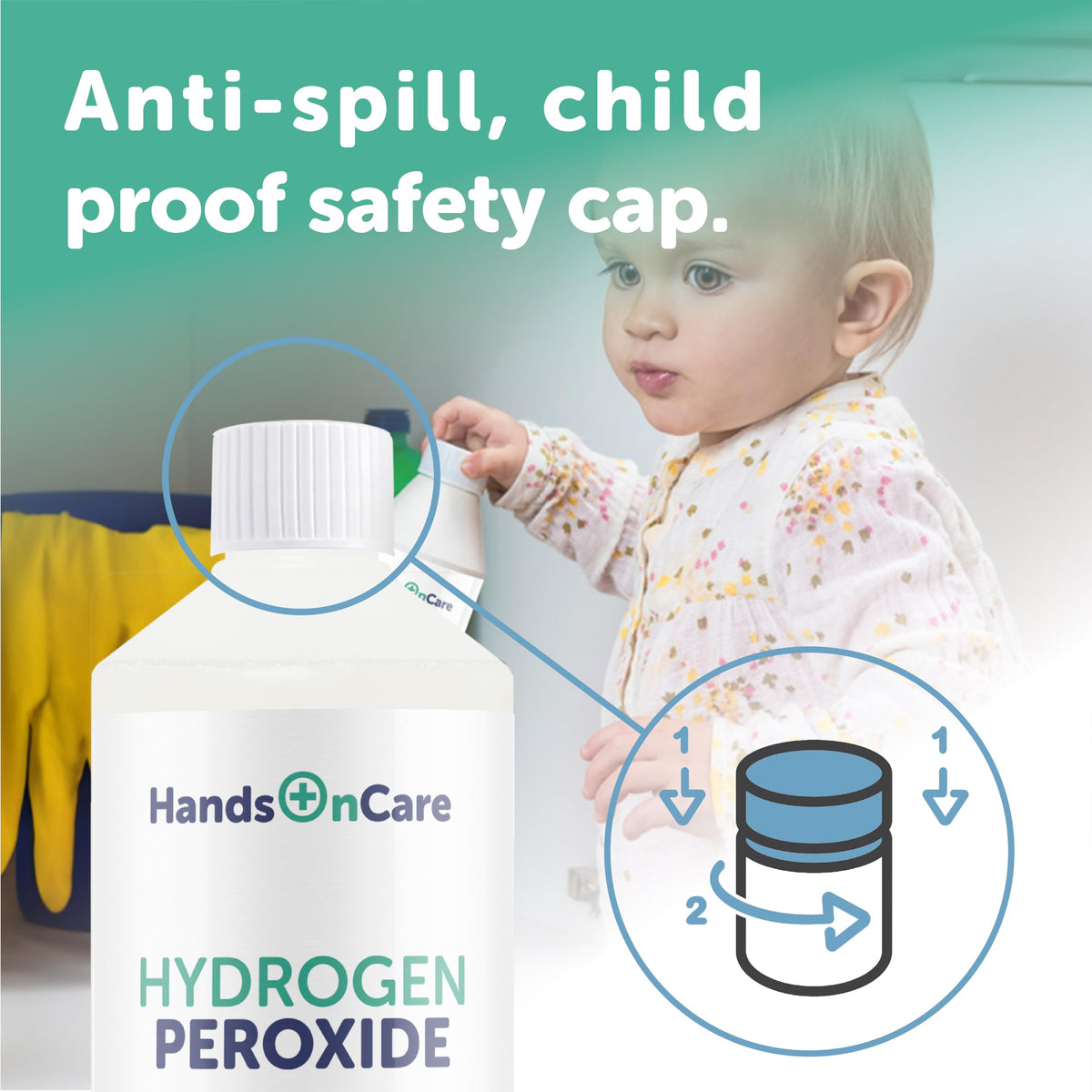 HandsOnCare Hydrogen Peroxide 3% All-Purpose Cleaner & Stain Remover - 500ml Liquid 5
