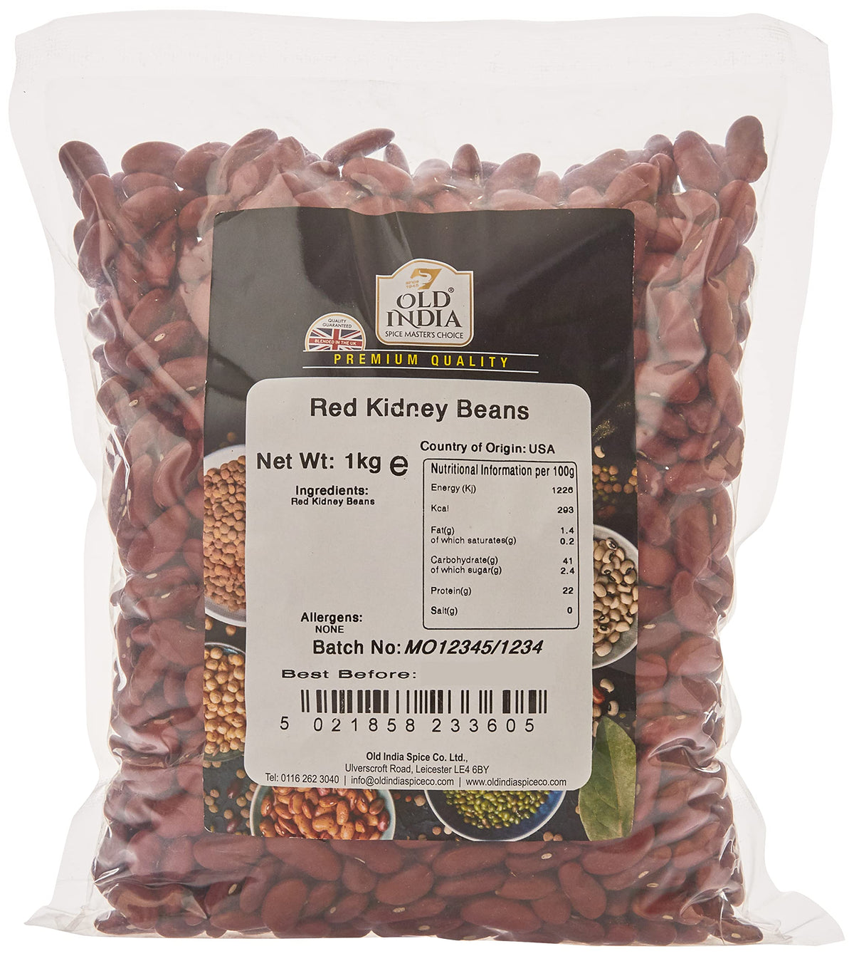 Old India Red Kidney Beans - 1kg Bag | Natural, Additive-Free 1