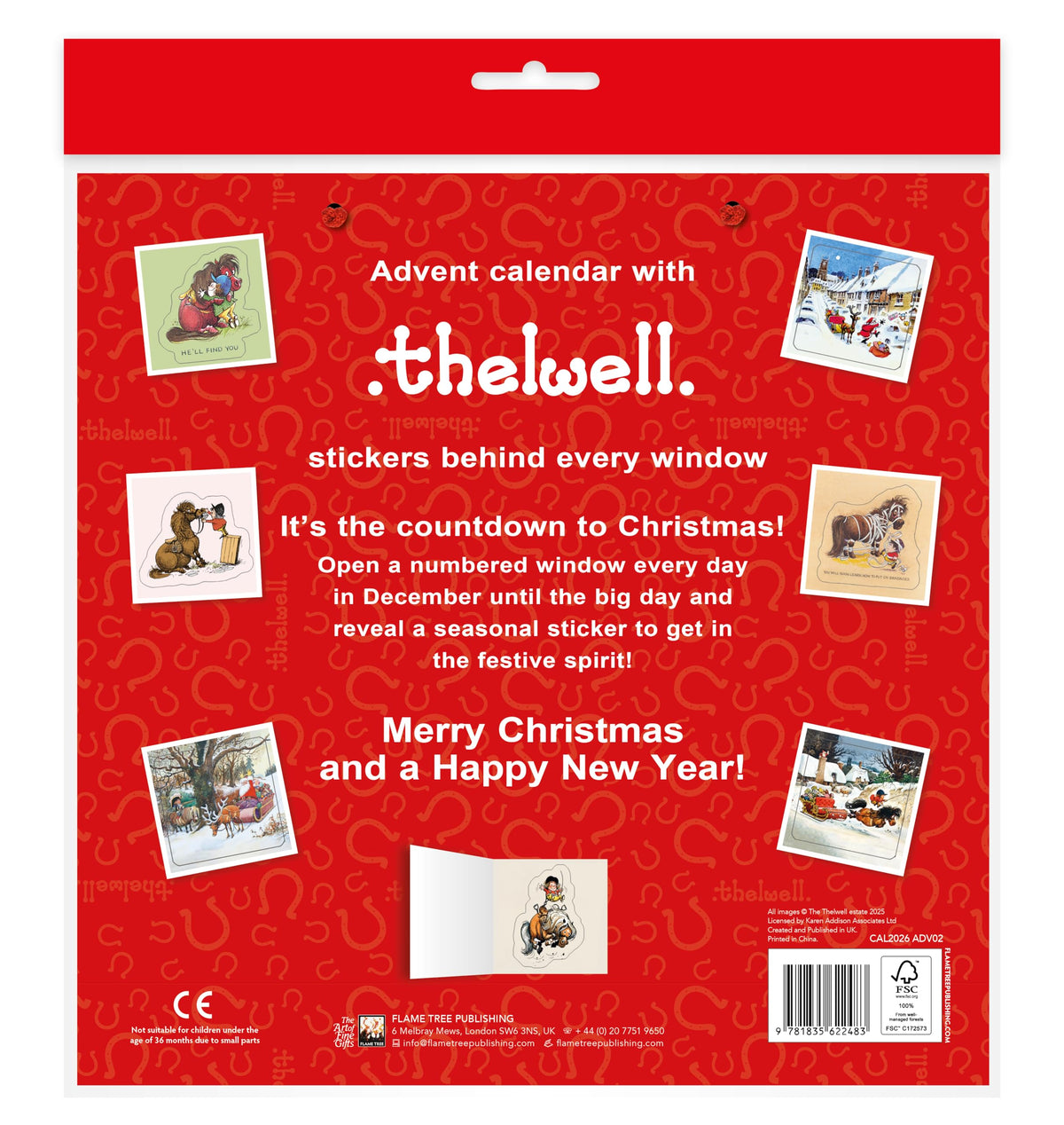 Flame Tree Gift Norman Thelwell: Showjumping Santa Advent Calendar - Multicolor | 300mm Open Height | 300mm Open Width