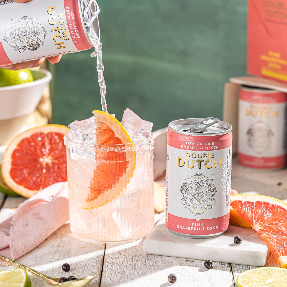 Double Dutch Pink Grapefruit Tonic Water - Low Calorie, Natural Ingredients, 6 x 150ml Cans 3