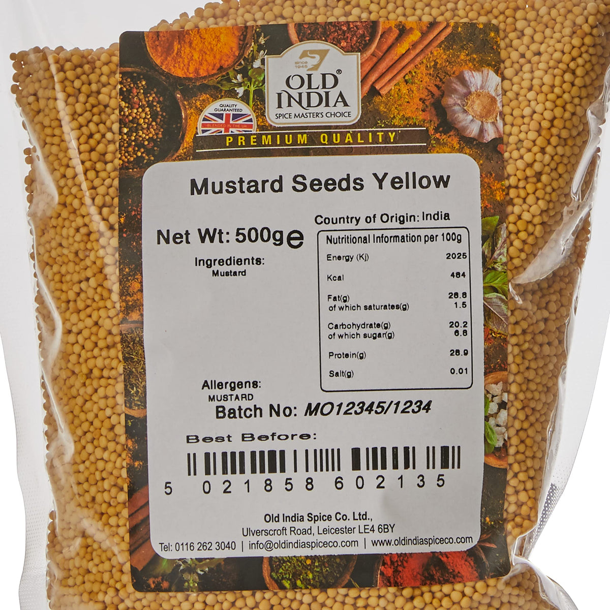 Old India Yellow Mustard Seeds - 500g | Natural, GMO Free