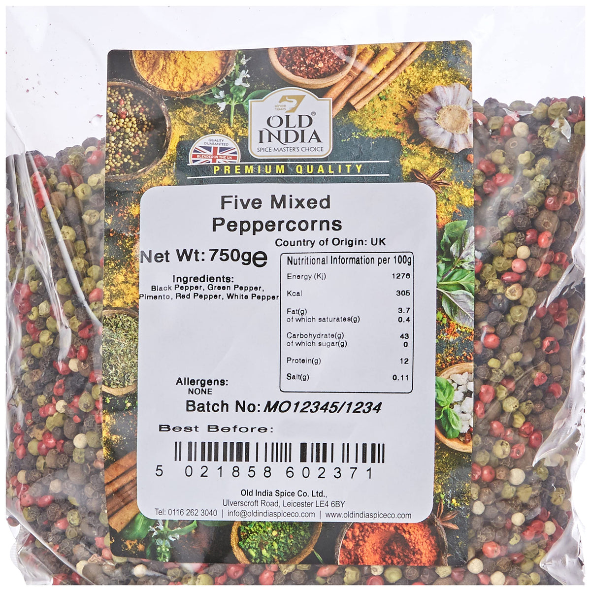 Old India Five Mixed Peppercorns - 750g | Natural, Additive-Free, GMO-Free 2