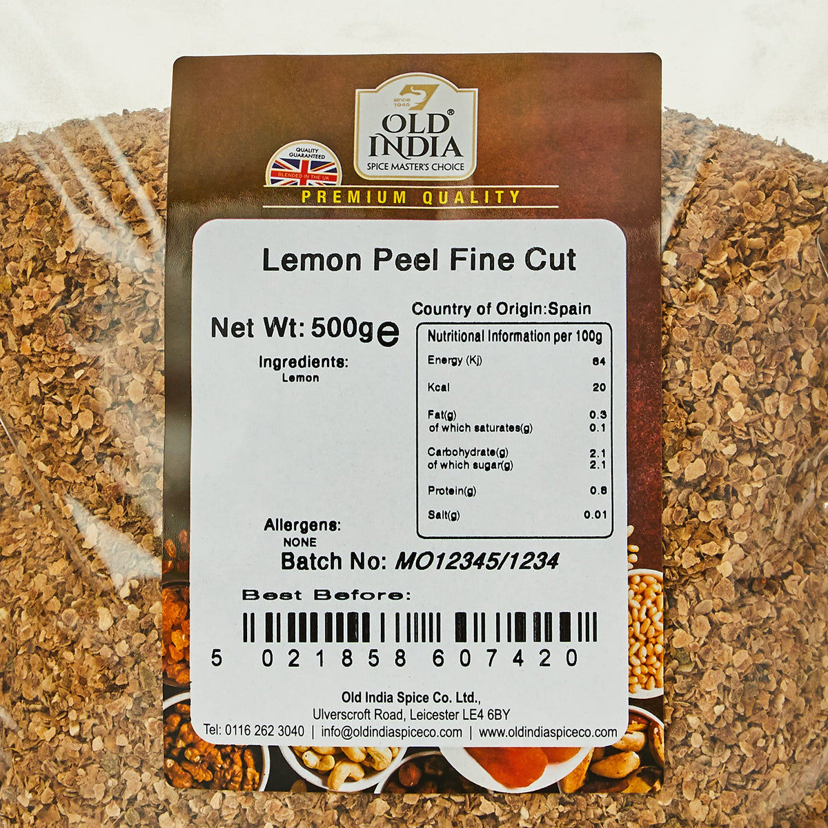 Old India Lemon Peel Fine Cut - 500g