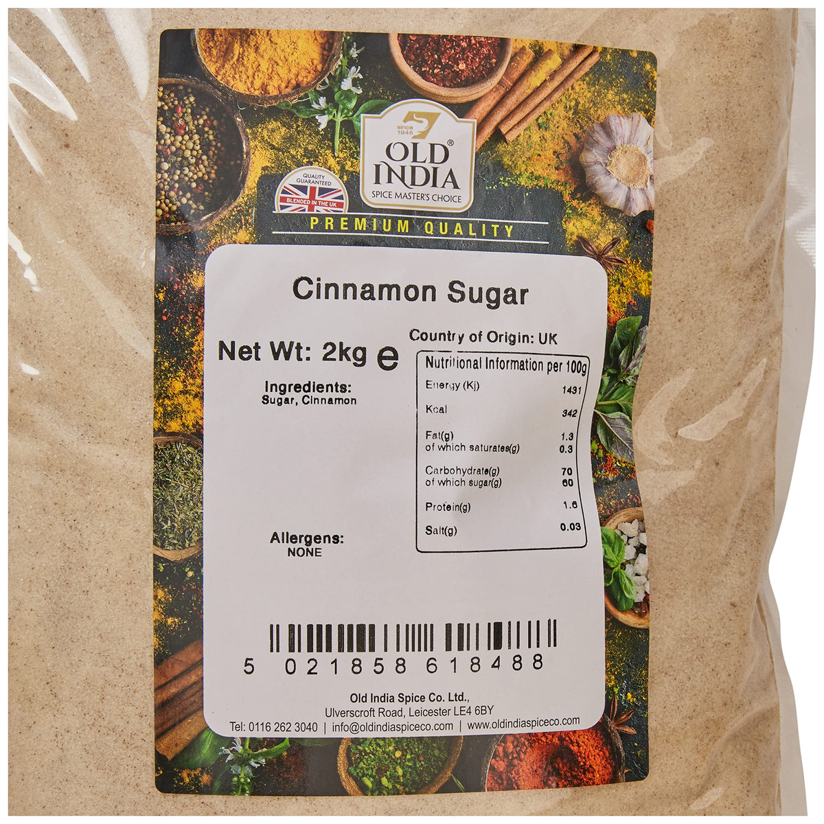 Old India Cinnamon Sugar - 2kg Bag | Natural | Additive-Free 2
