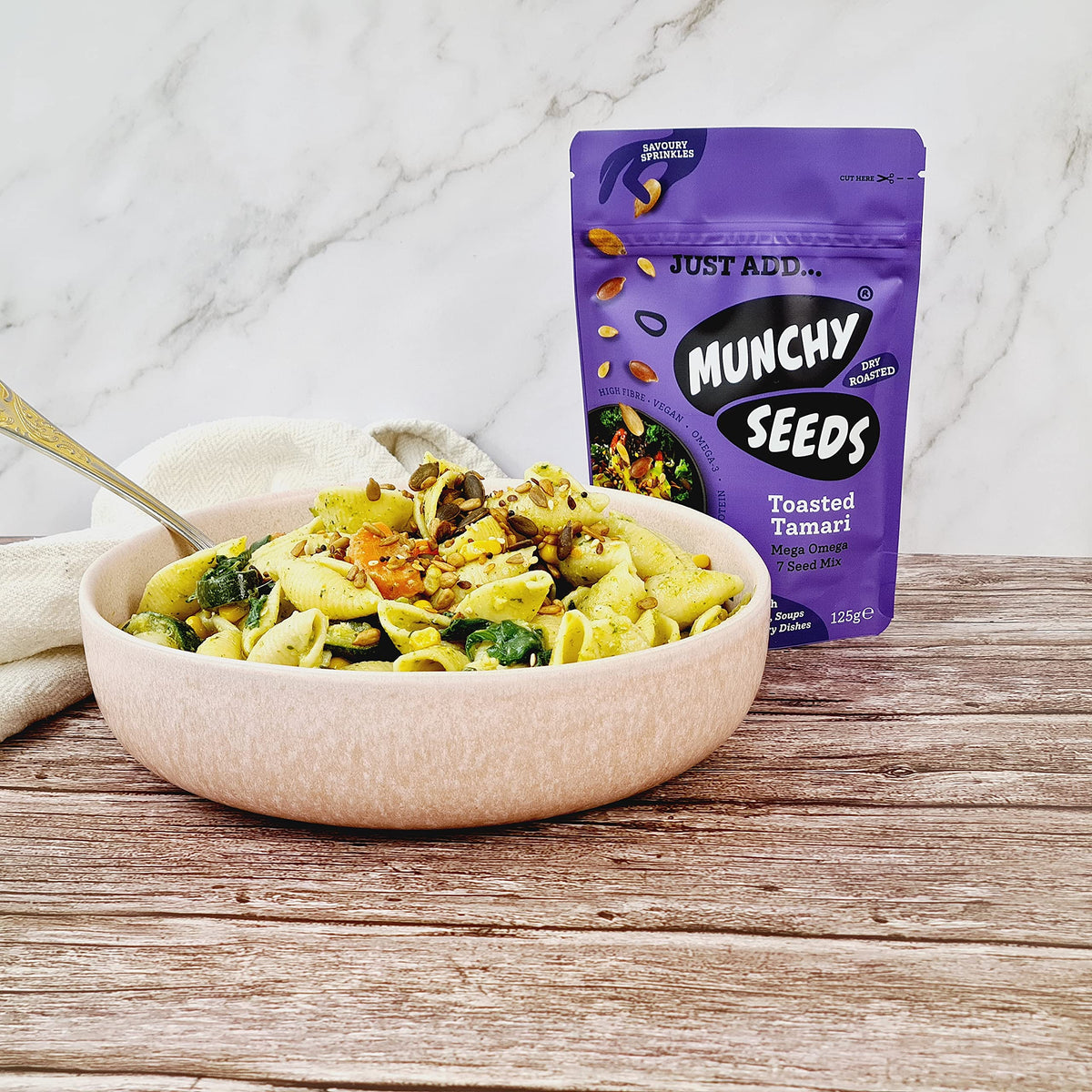 Munchy Seeds Toasted Tamari Savoury Sprinkles - Pack of 2, 125g Each