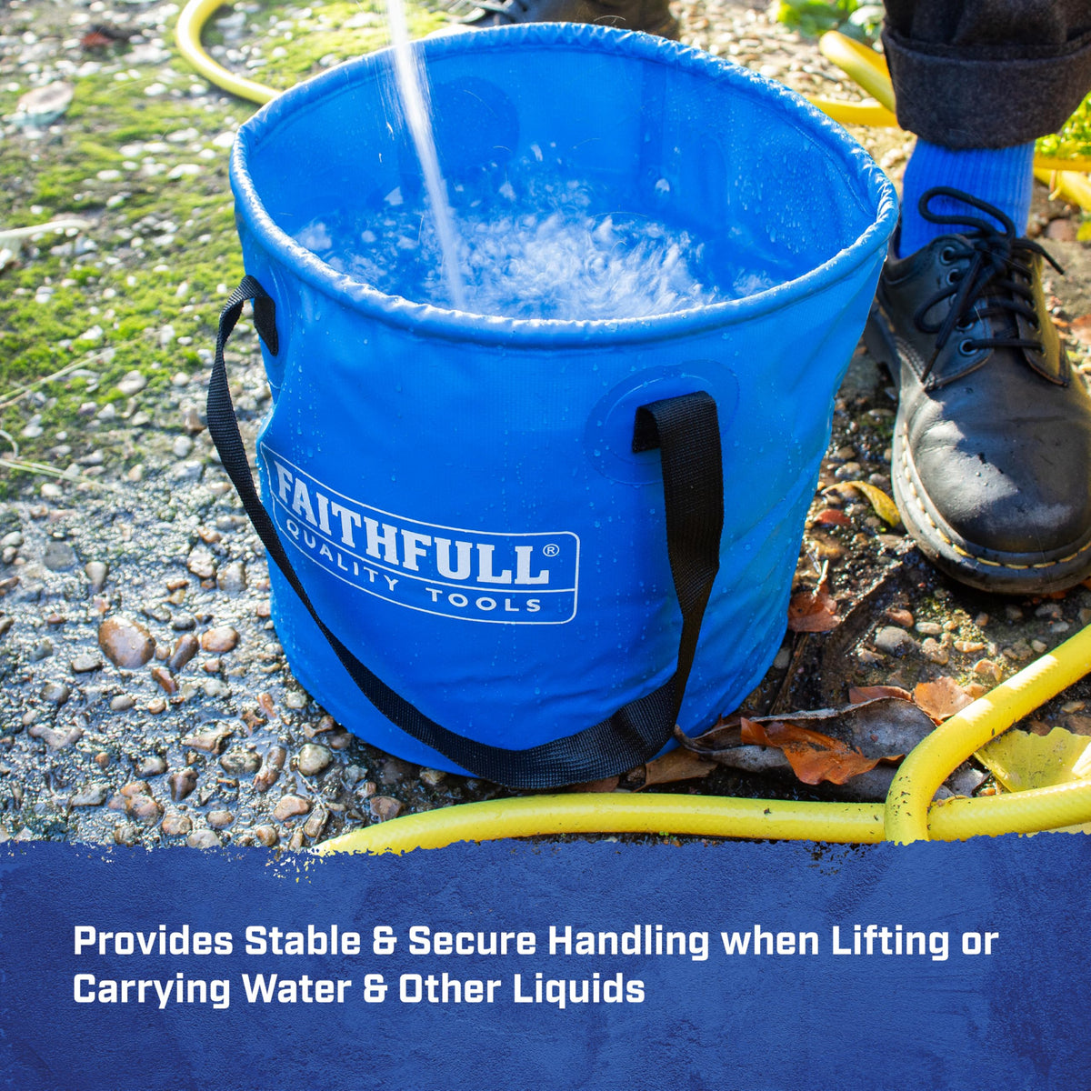 Faithfull 12 Litre Collapsible Bucket - Waterproof PVC | Lightweight | Compact Storage 3