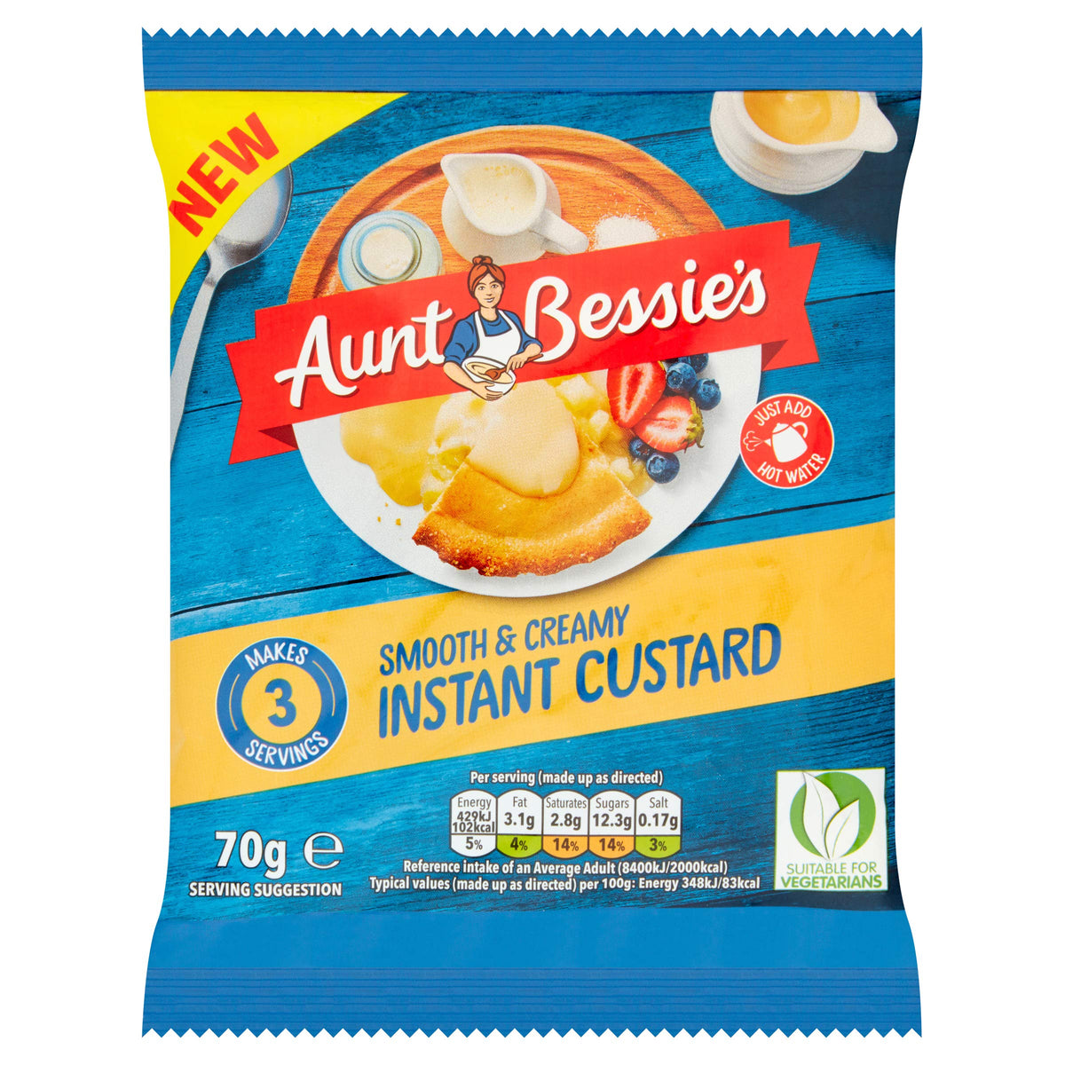 Aunt Bessies Smooth & Creamy Instant Custard Powder Mix - 15 x 70g Sachets