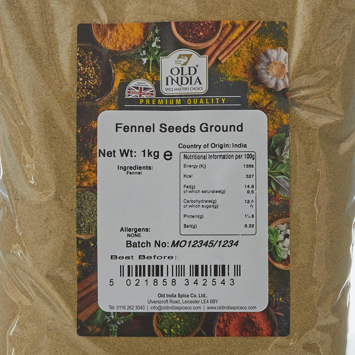 Old India Ground Fennel Seeds - 1kg | Natural & Additive-Free