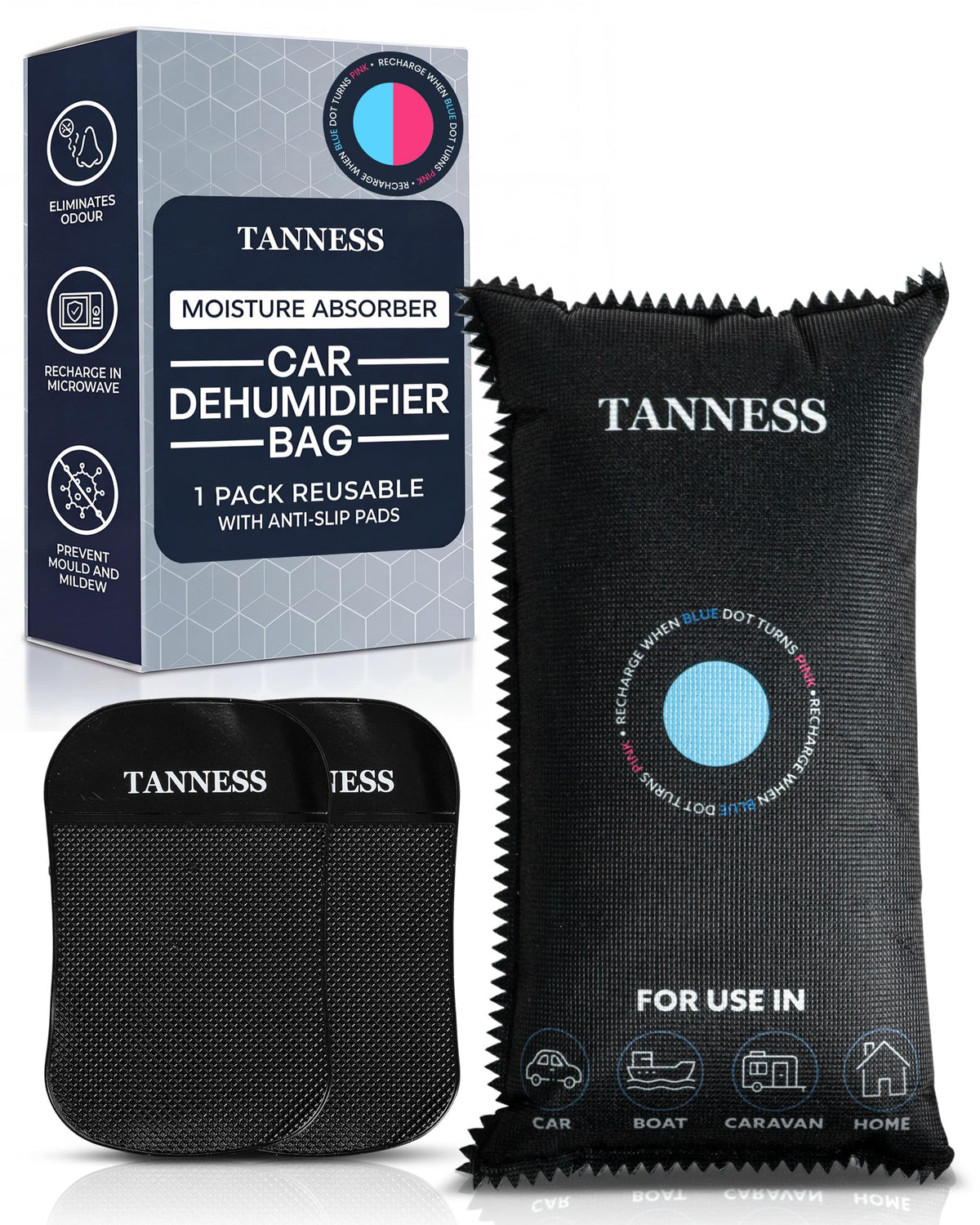 TANNESS Moisture Absorber - 1kg Silica Gel Bag | Reusable | Odor Control