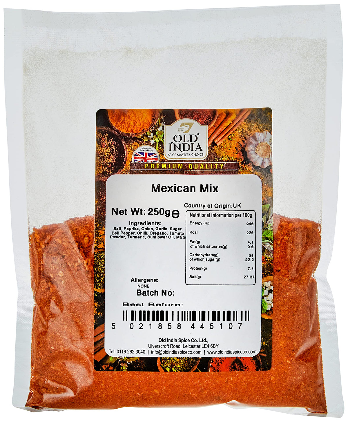 Old India Mexican Seasoning - 100% Natural, Additive-Free | 250g Powder 1