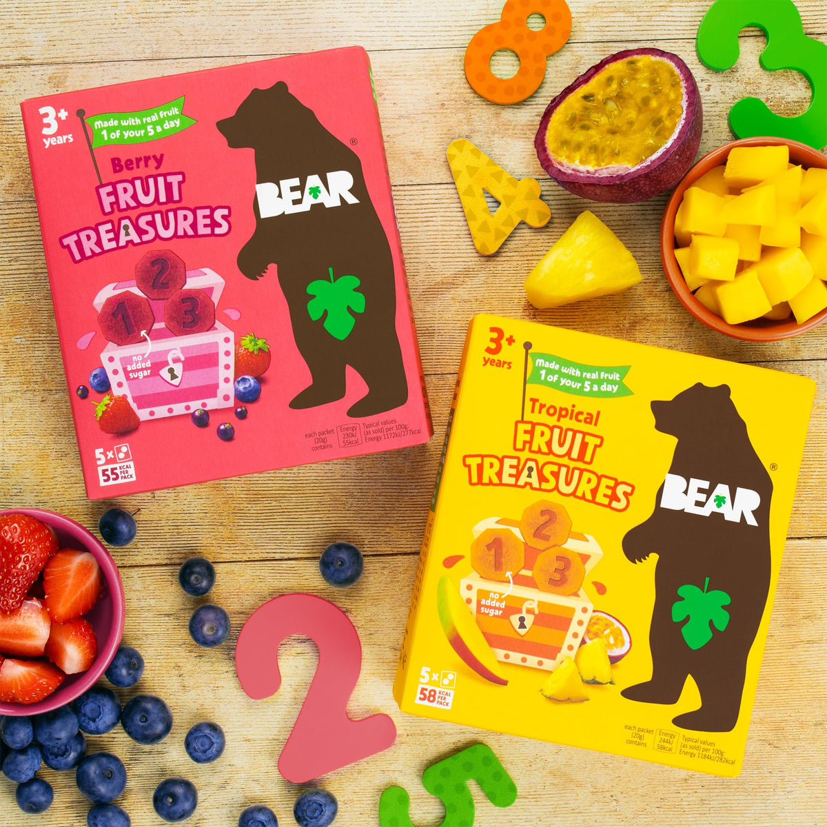 BEAR Tropical Fruit Treasures - 100% Natural Dried Fruit Snacks | 20g Packs | Suitable for 3+ Years 3