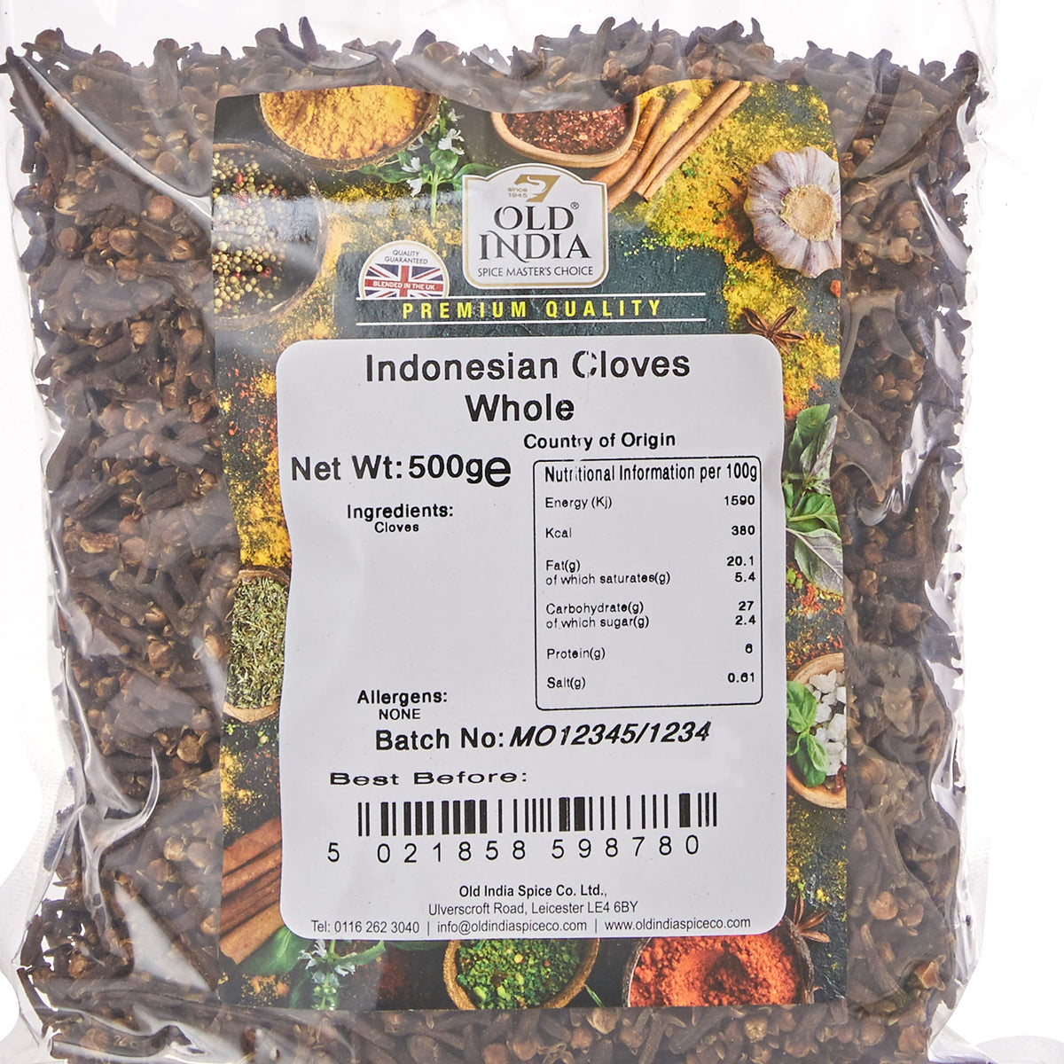 Old India Whole Cloves - 100% Natural, Additive-Free | 500g Bag