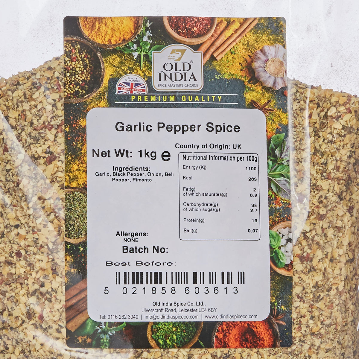 Old India Garlic Pepper Spice - 1kg Powdered Indian Seasoning 2