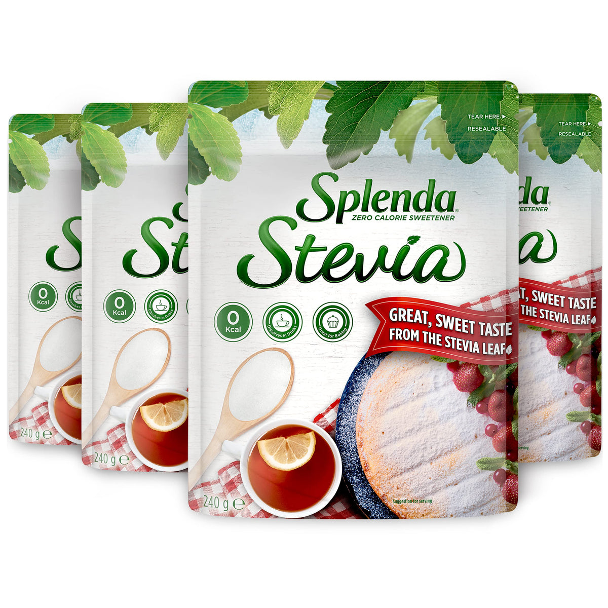 Splenda Stevia No Calorie Sweetener - Zero Calories, Baking Friendly | 240g Pouch