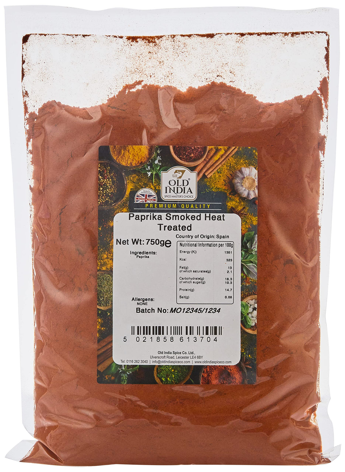 Old India Smoked Paprika - Heat Treated, 750g