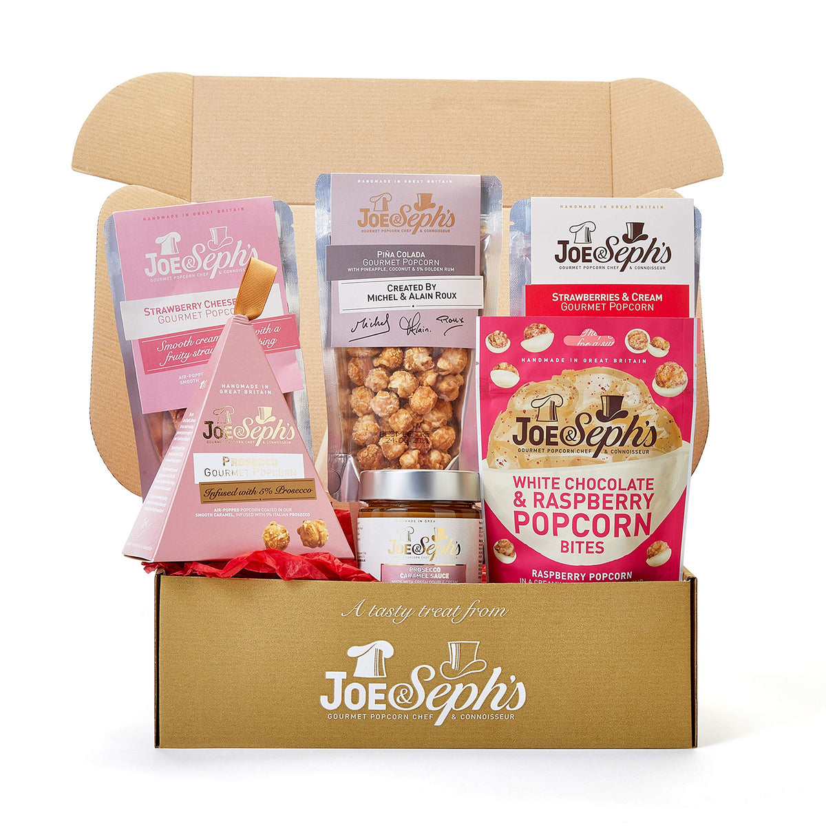 Joe & Seph's Popcorn Pamper Gift Box - 6 Flavours | 800g | Handmade in Great Britain