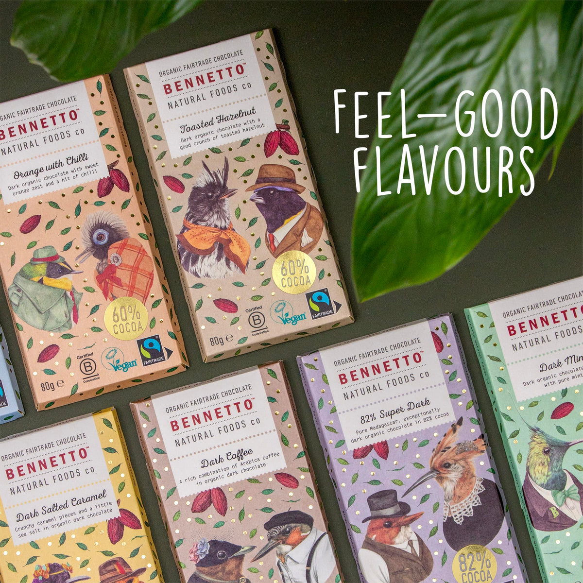 Bennetto Dark Mint Chocolate Bar - 60% Cocoa, Organic, Fairtrade | 6 Pack 3