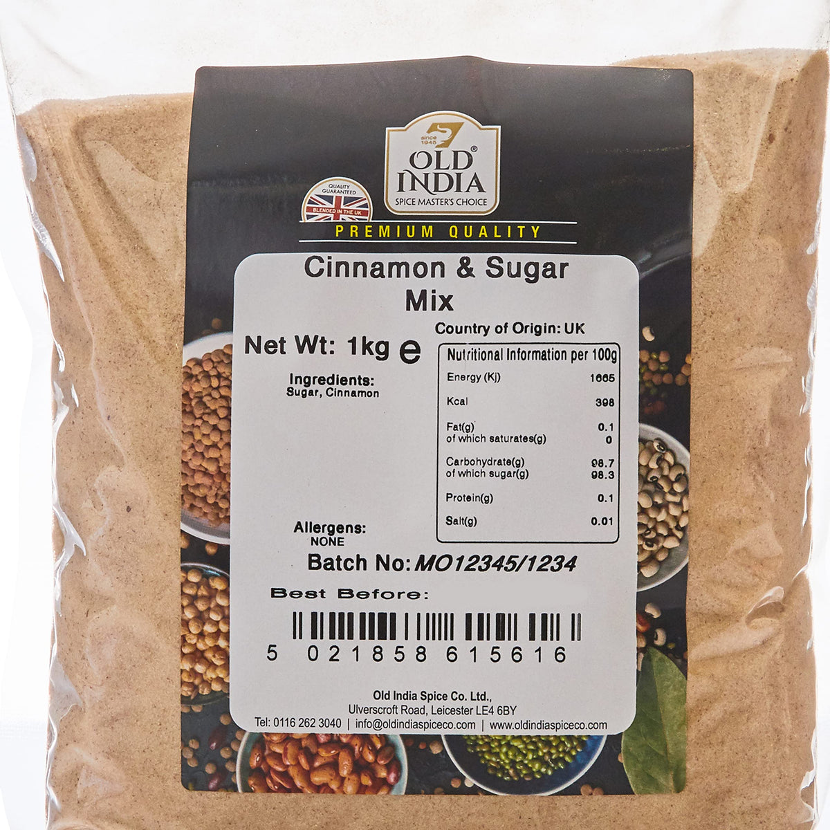 Old India Cinnamon Sugar Mix - 1kg Bag | Natural | Additive-Free