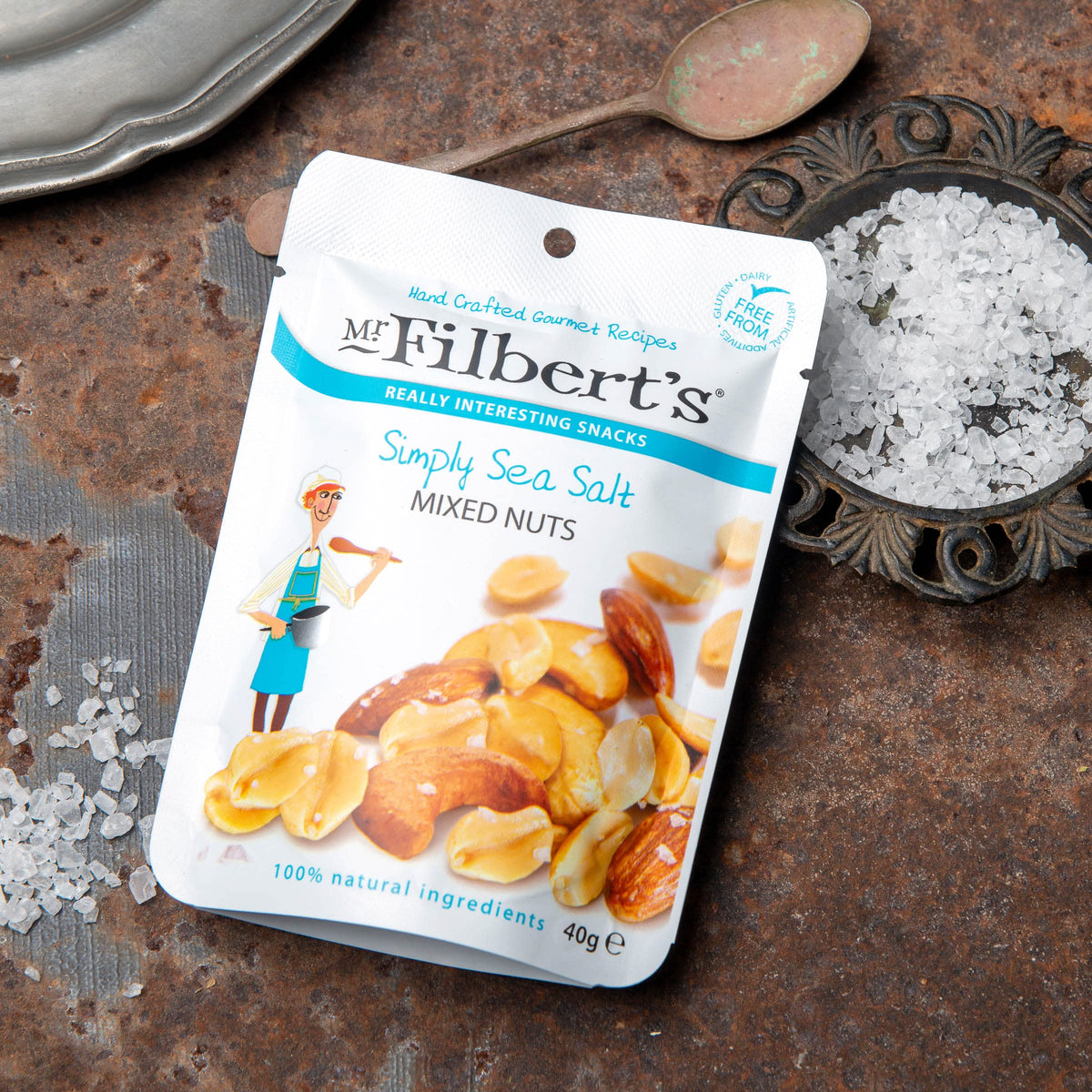 Mr Filbert's Simply Sea Salt Mixed Nuts - 40g Bags (Pack of 20) 2