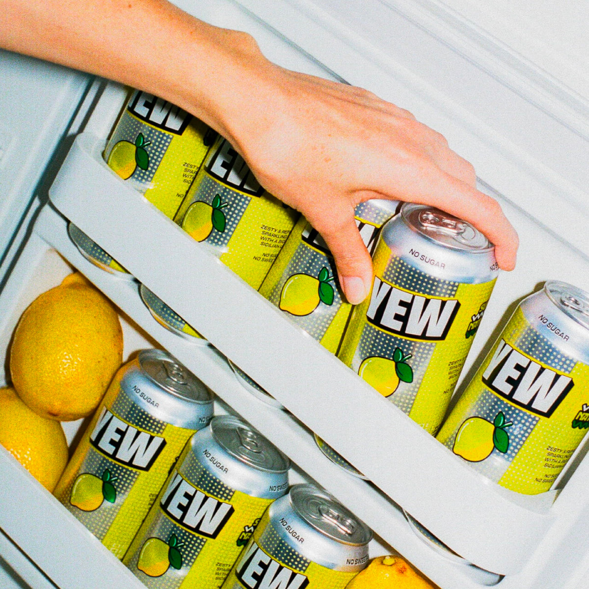 YEW Zesty Lemon Sparkling Water - Zero Sugar, Zero Calories | 440ml Can 7