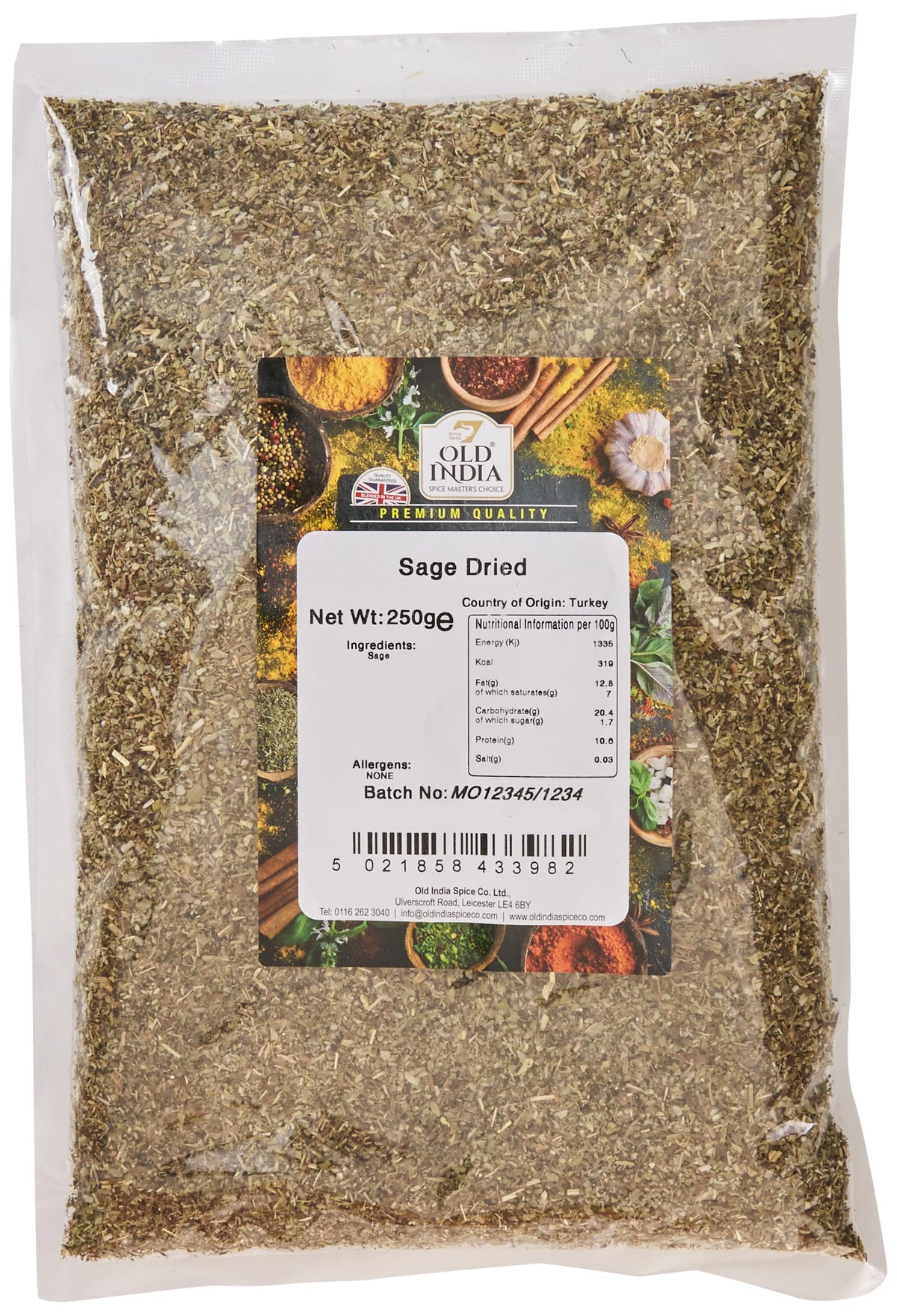 Old India Dried Sage Leaf - 250g | Natural | Additive-Free 1