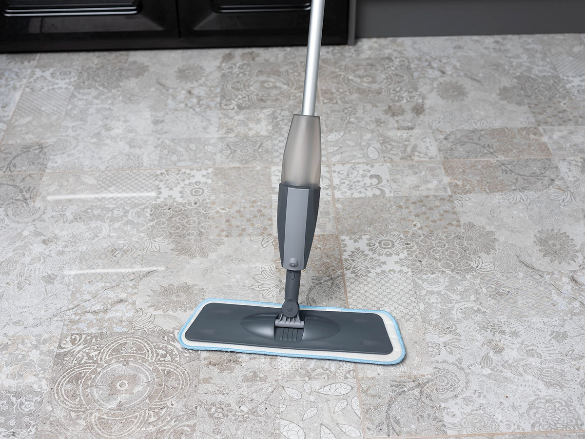 Addis Microfibre Spray Flat Mop with 2 Spare Refills - Grey & Blue 6