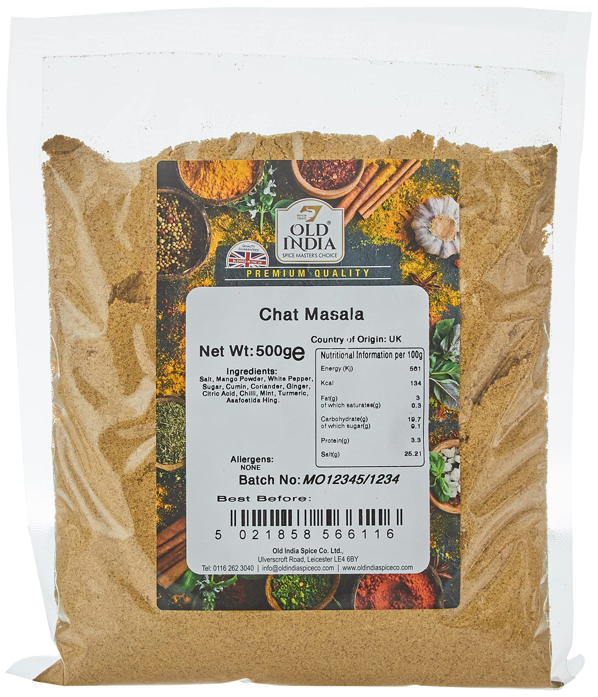 Old India Chaat Masala Powder - 100% Natural, Additive-Free | 500g 1