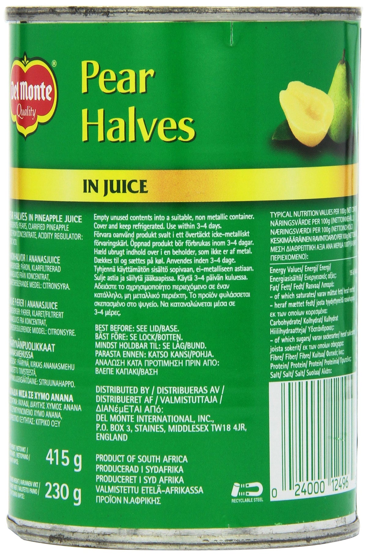 Del Monte Pear Halves in Juice - 415g 2