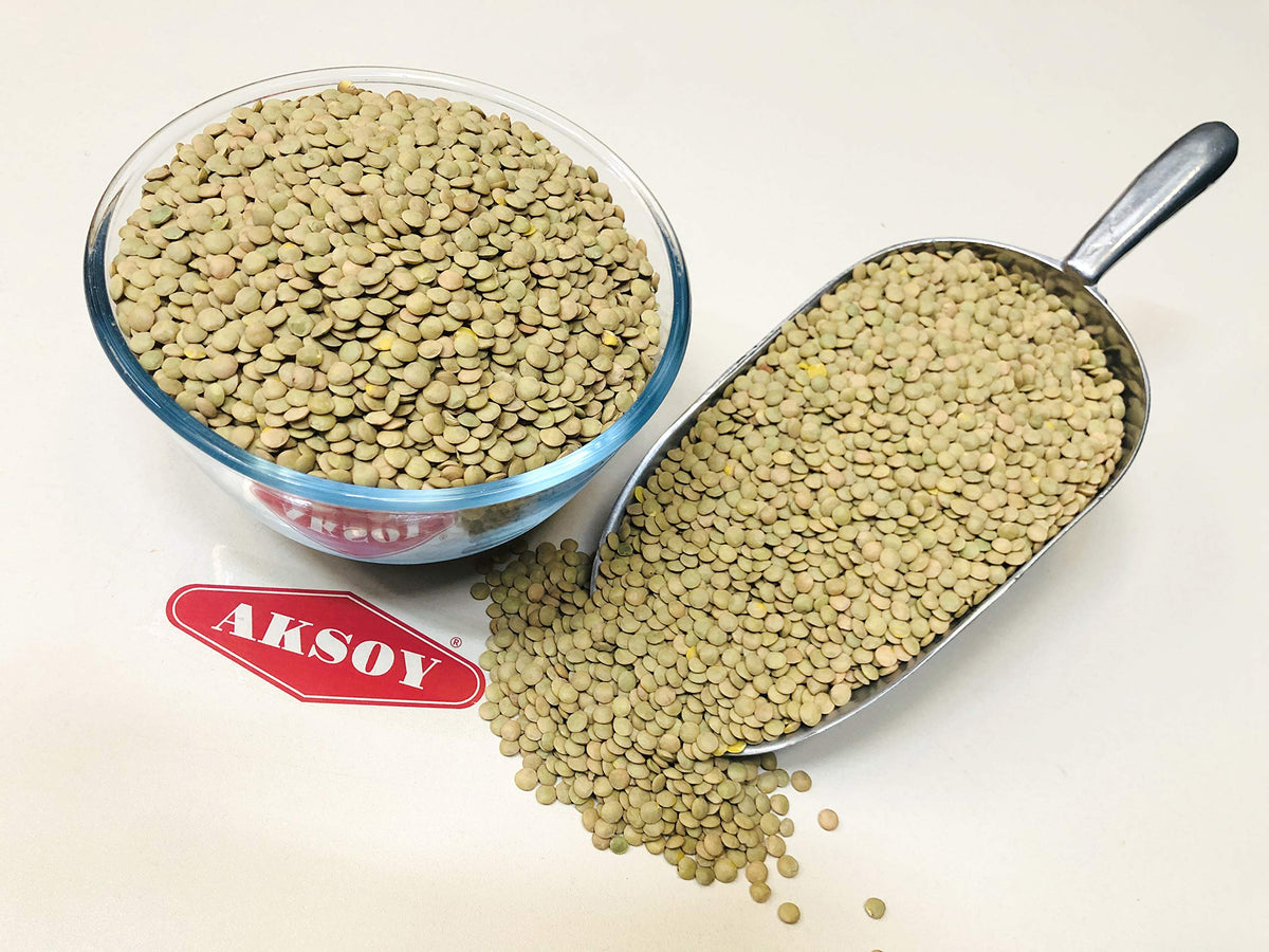 AKSOY Green Whole Lentils - 1.25 kg | Nutty Flavour | Firm Texture | Resealable Pouch