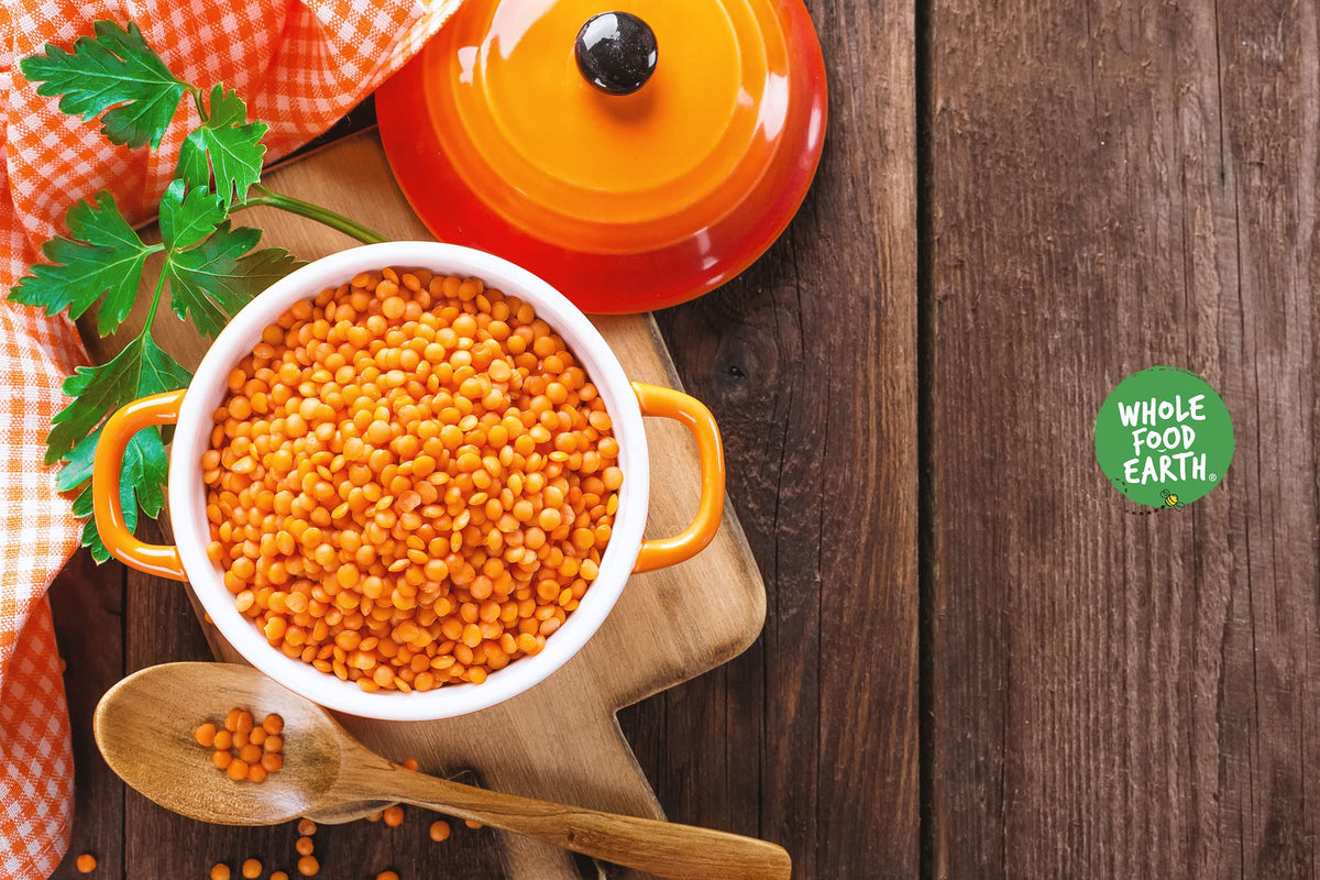 Wholefood Earth Red Split Lentils - High Protein | 500g | GMO Free 3