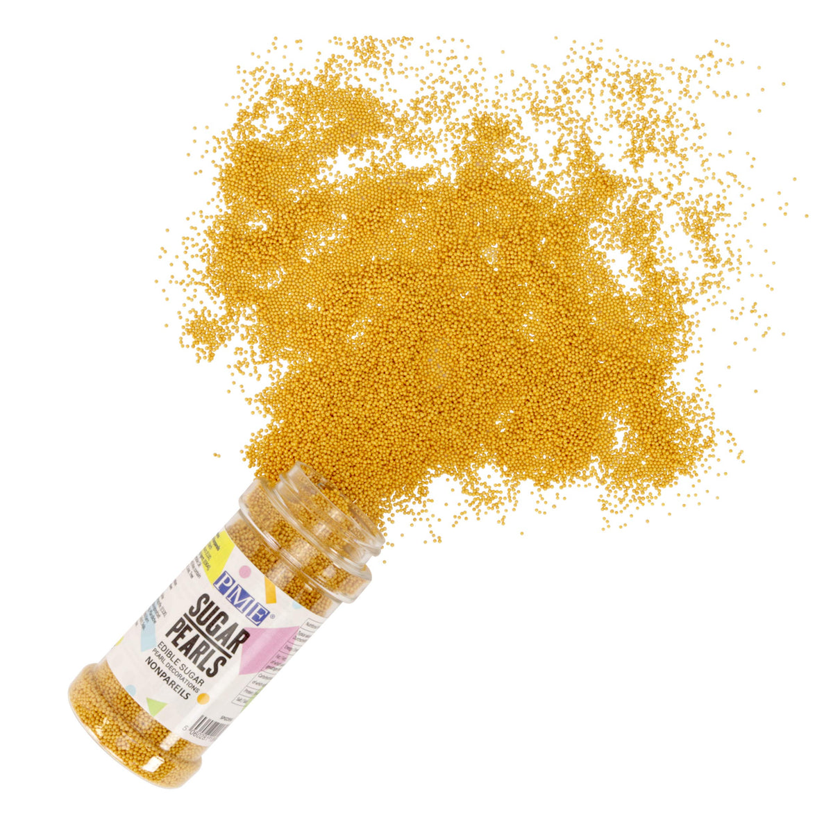 PME Gold Nonpareils Sprinkles - Edible Sugar Beads for Cake Decorating | 200g Pack 3