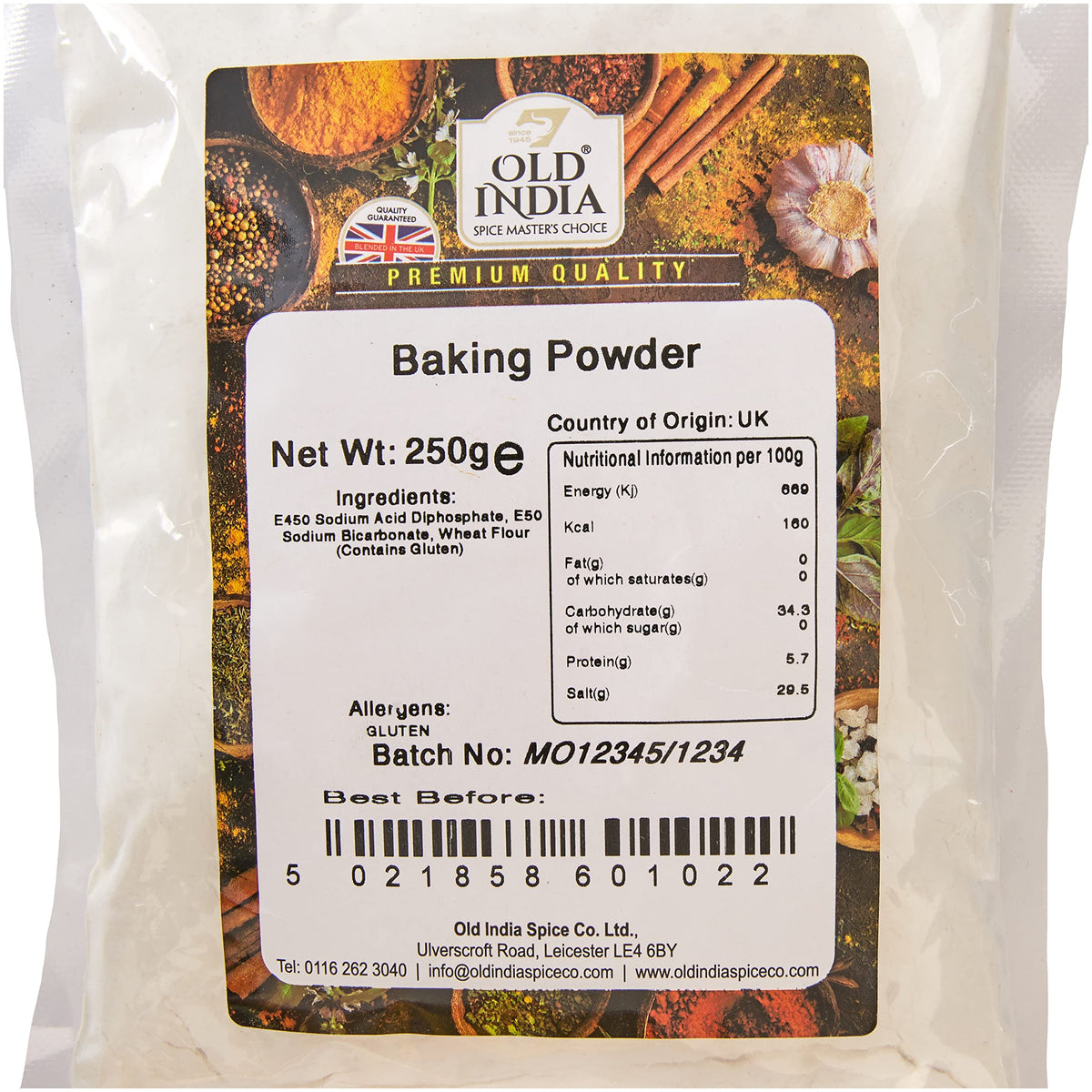 Old India Baking Powder - Natural, Additive-Free, GMO-Free | 250g 2