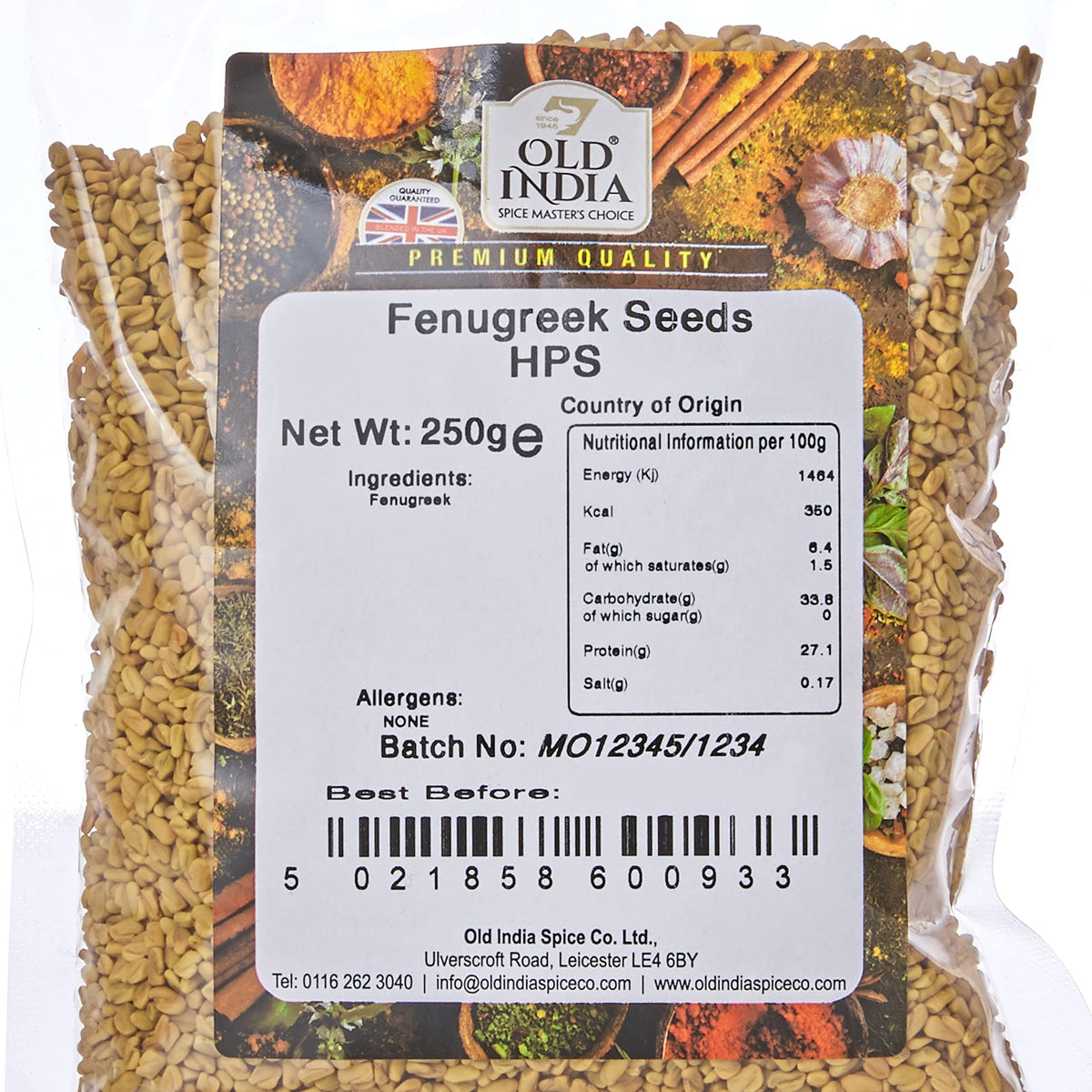 Old India Fenugreek Seeds - 100% Natural, Additive-Free | 250g