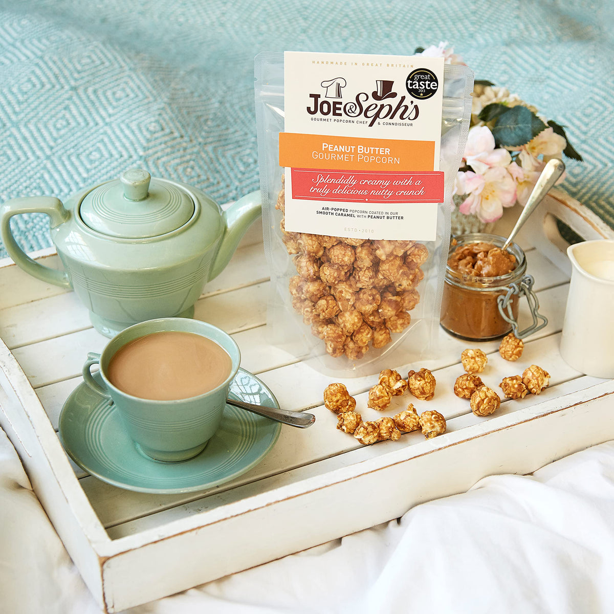 Joe & Seph's Peanut Butter Popcorn - 2 Star Great Taste Award Winner | 4 x 80g Bags | Air-Popped Sweet & Salted 3