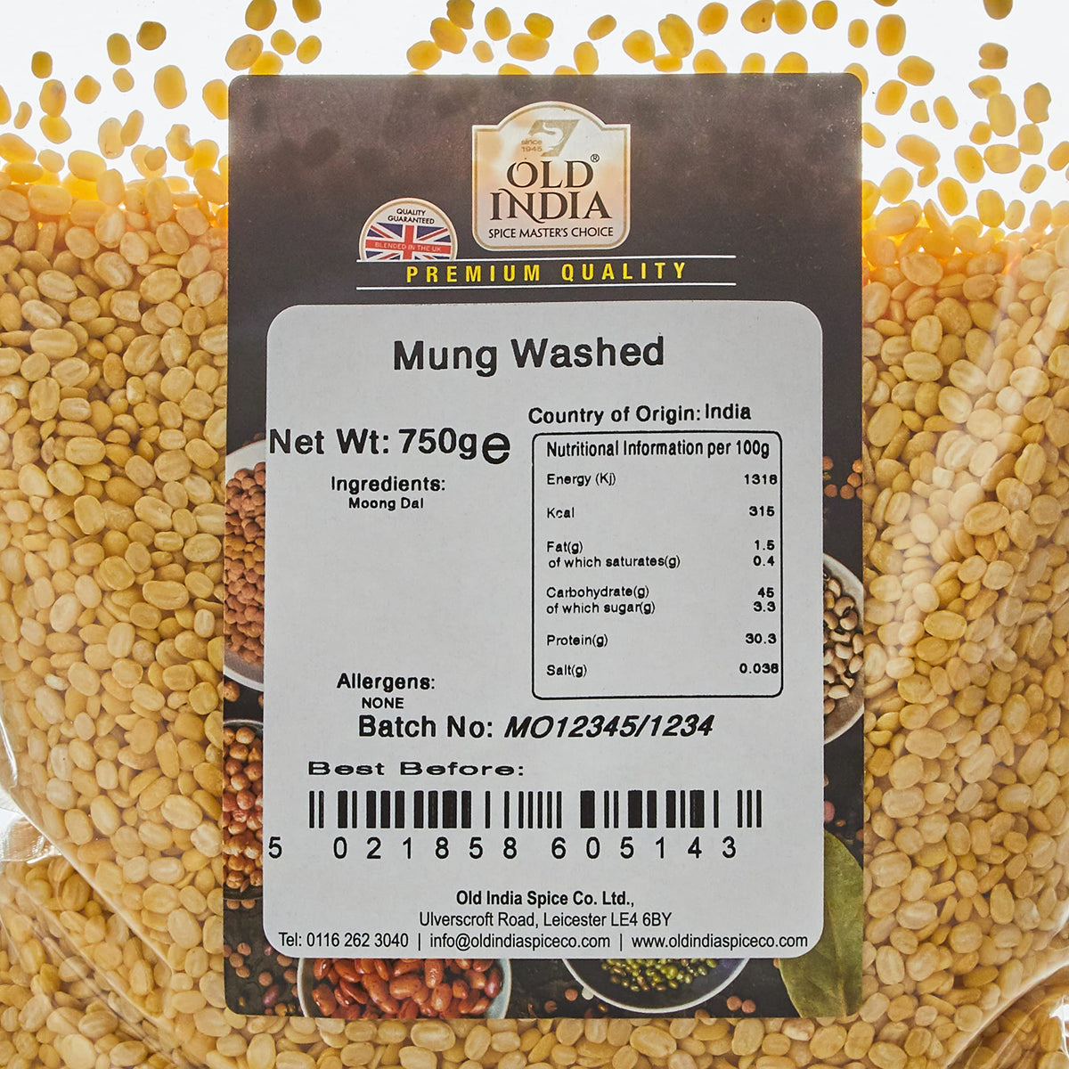 Old India Washed Mung Beans - 750g | Natural & Additive-Free | Up to 2 Year Shelf Life 2