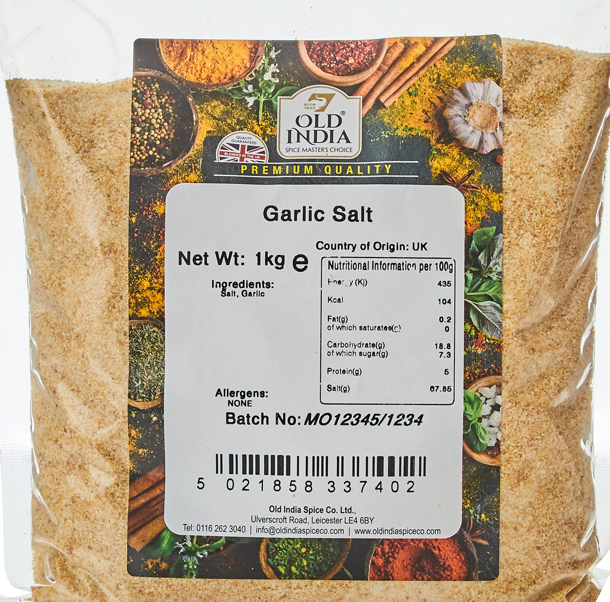 Old India Garlic Salt - 1 kg | Natural, Additive-Free, GMO-Free