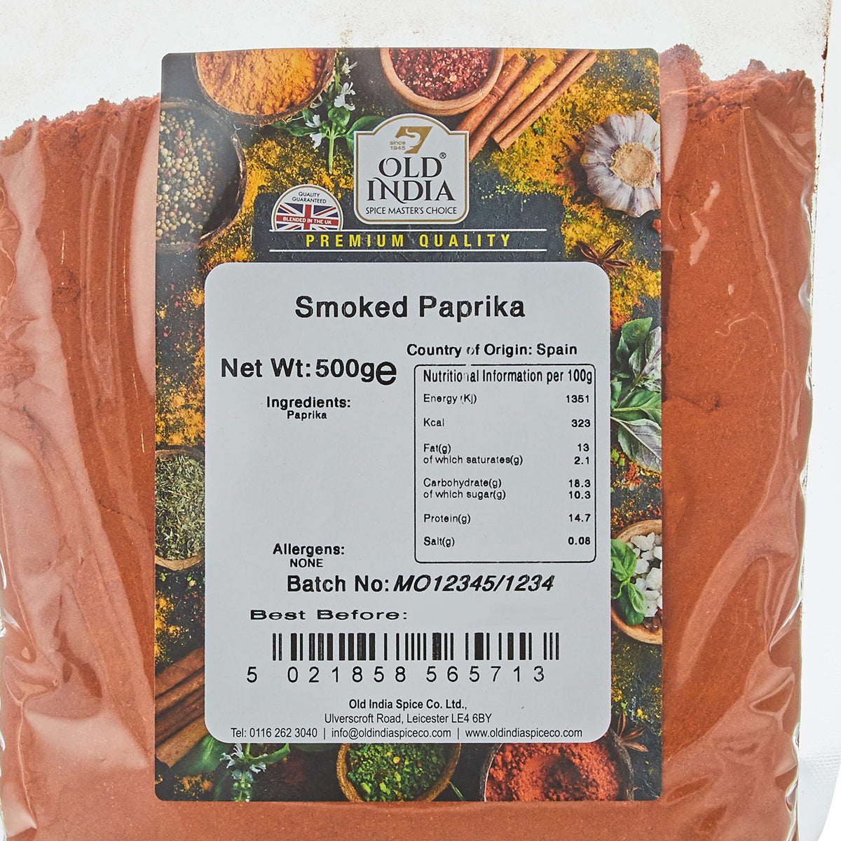 Old India Smoked Paprika Spice - 1000g (Pack of 2 x 500g)