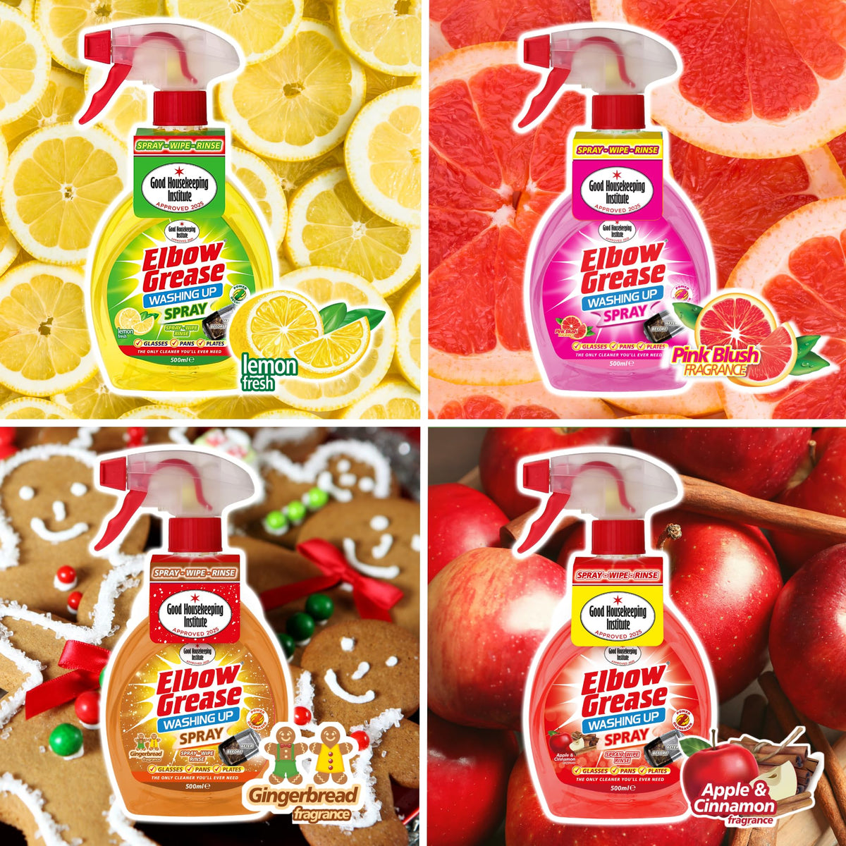 Elbow Grease Washing Up Liquid Spray - Fast-Acting Degreaser | 500ml (Pack of 2) 8