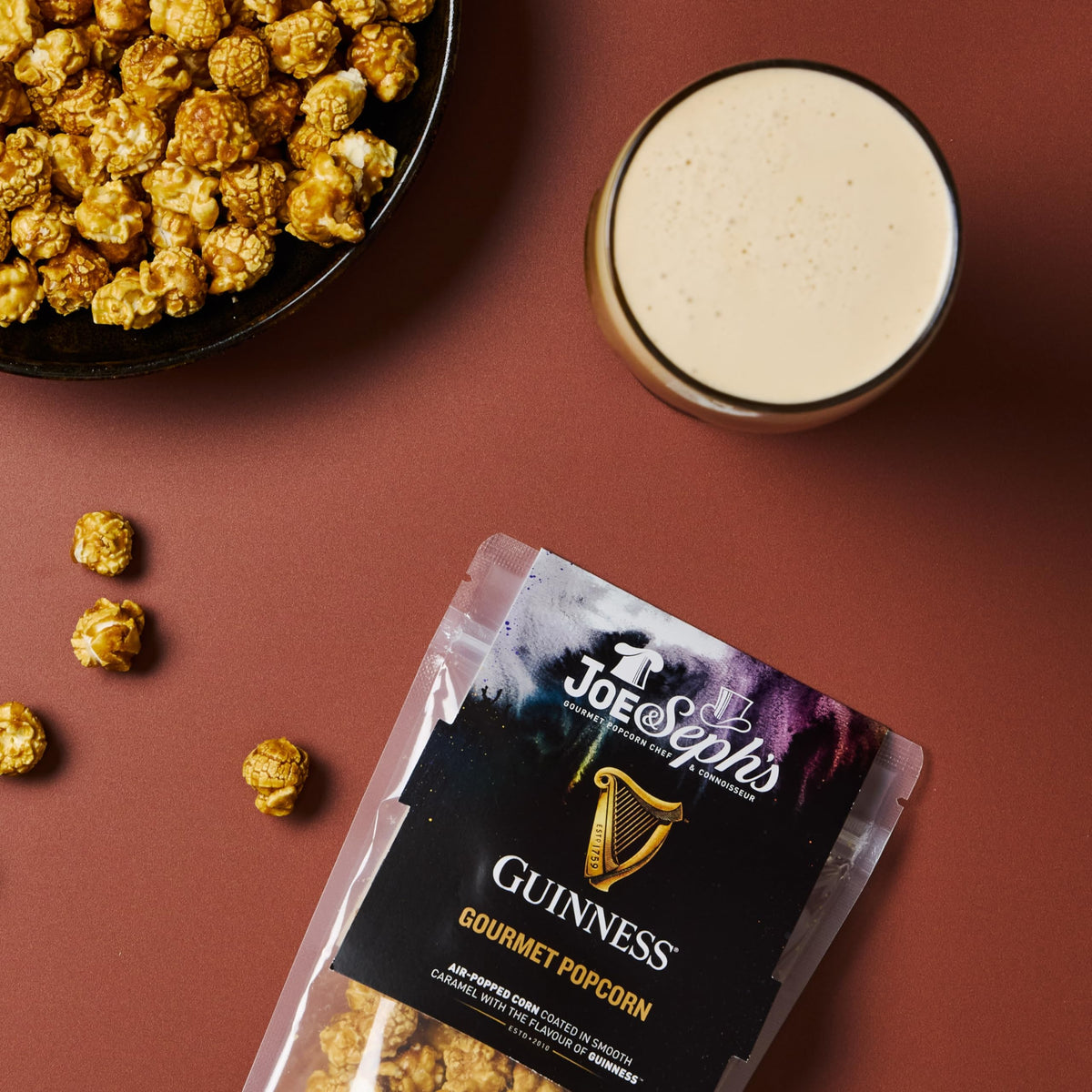 Joe & Seph's Guinness Gourmet Popcorn - 70g Pouch | Sweet & Savoury | Made with Real Guinness Beer 4